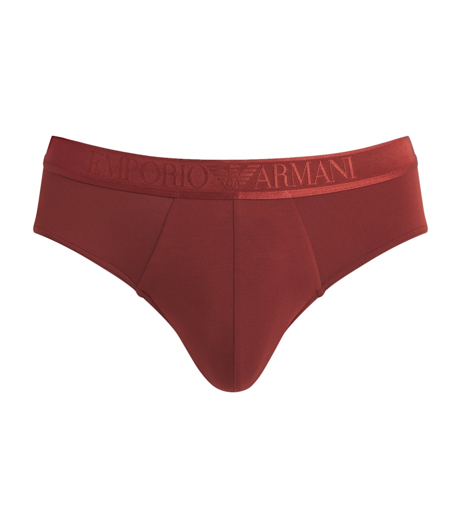 Emporio Armani Mens Modal Logo Briefs Brick Image 1