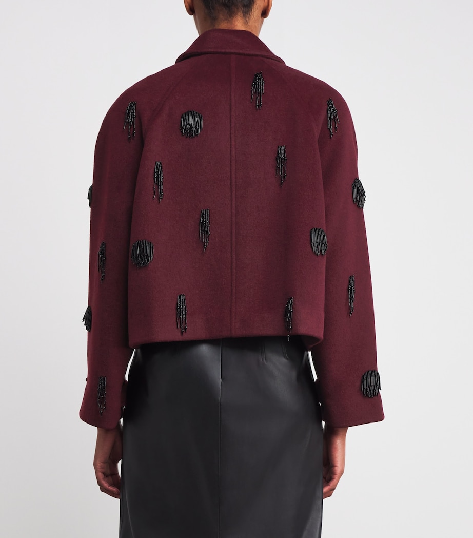 Wool-Blend Embellished Katya Jacket OXBLOOD Image 4