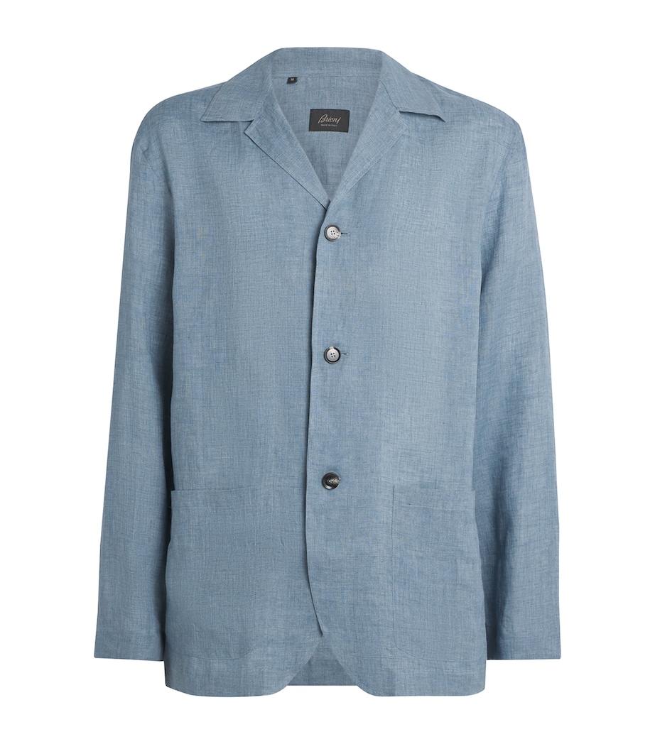 Brioni Mens Linen Overshirt Image 1