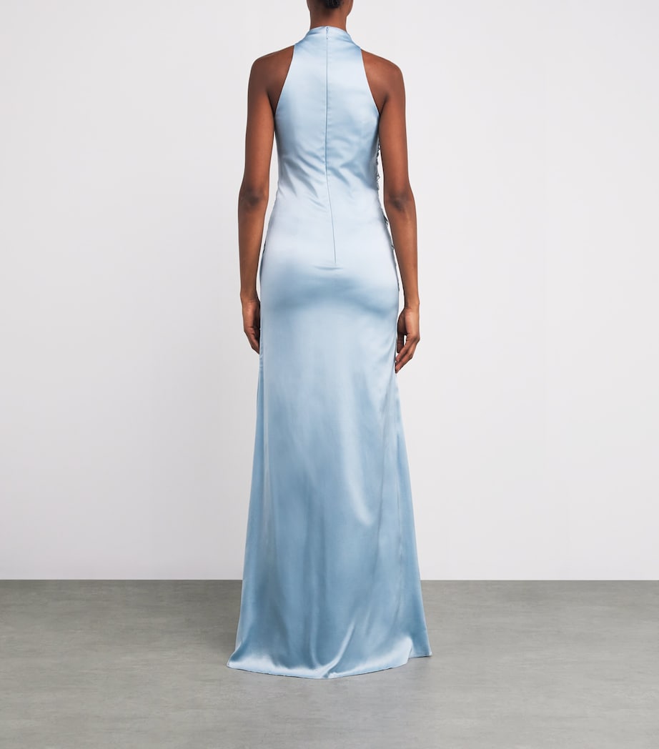 Silk-Blend Embellished Nephele Gown CLOUD BLUE Image 3