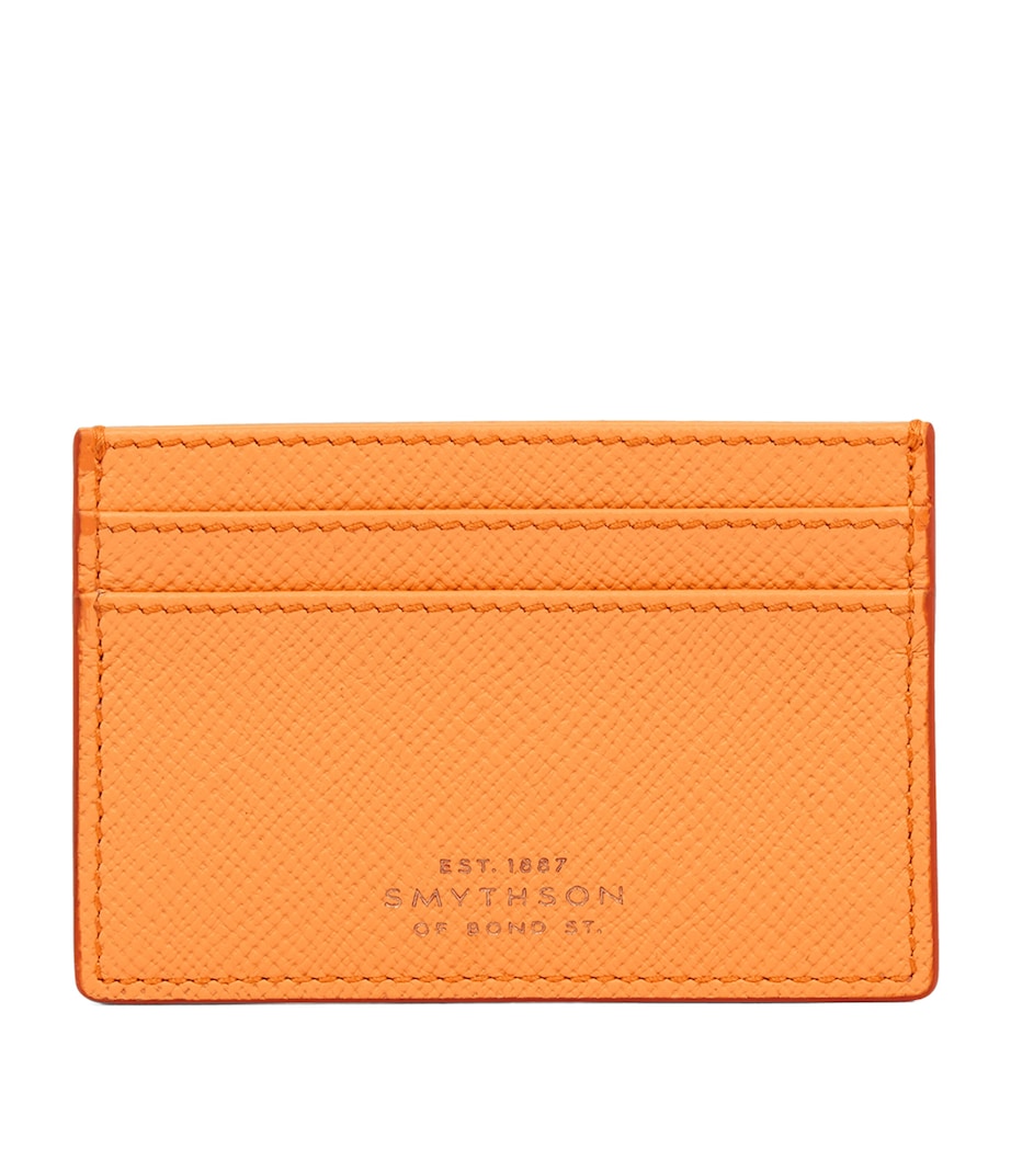 Smythson Calfskin Panama Card Holder Light Orange Image 1