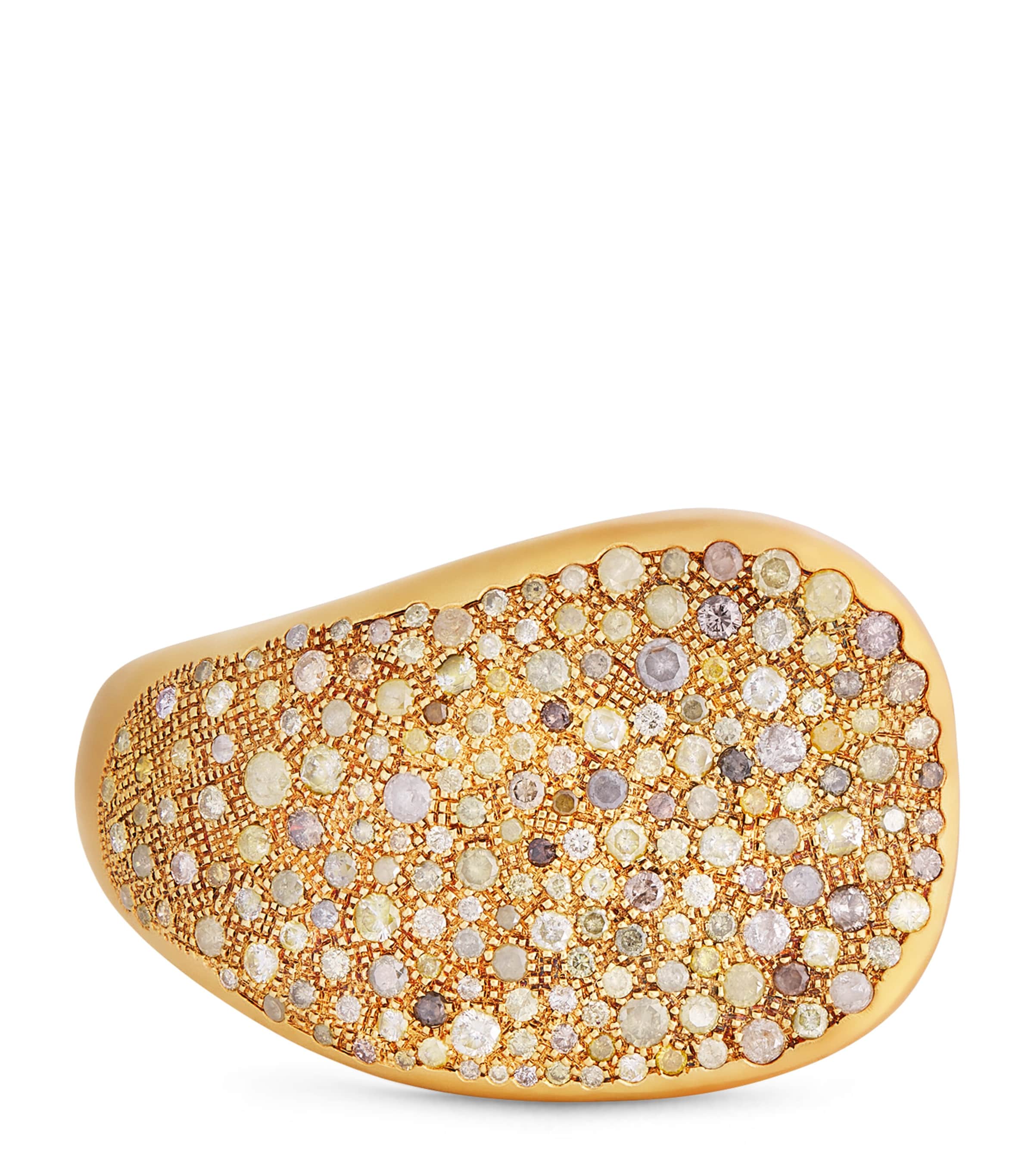 Nada Ghazal Yellow Gold And Diamond Malak Bangle In Gold