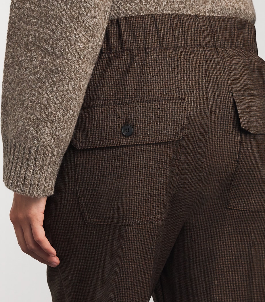 Stretch-Wool Houndstooth Trousers CHOCOLATE Image 6