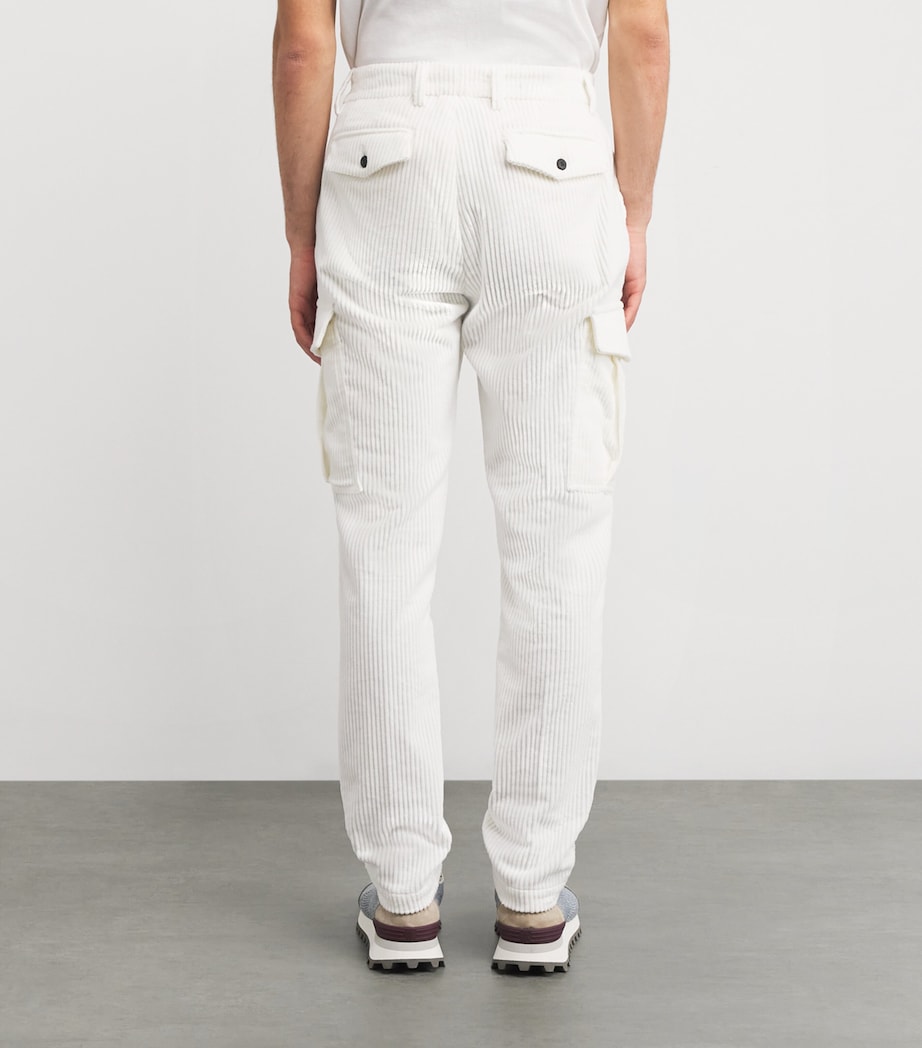 Cotton Corduroy Cargo Trousers BIANCO Image 4