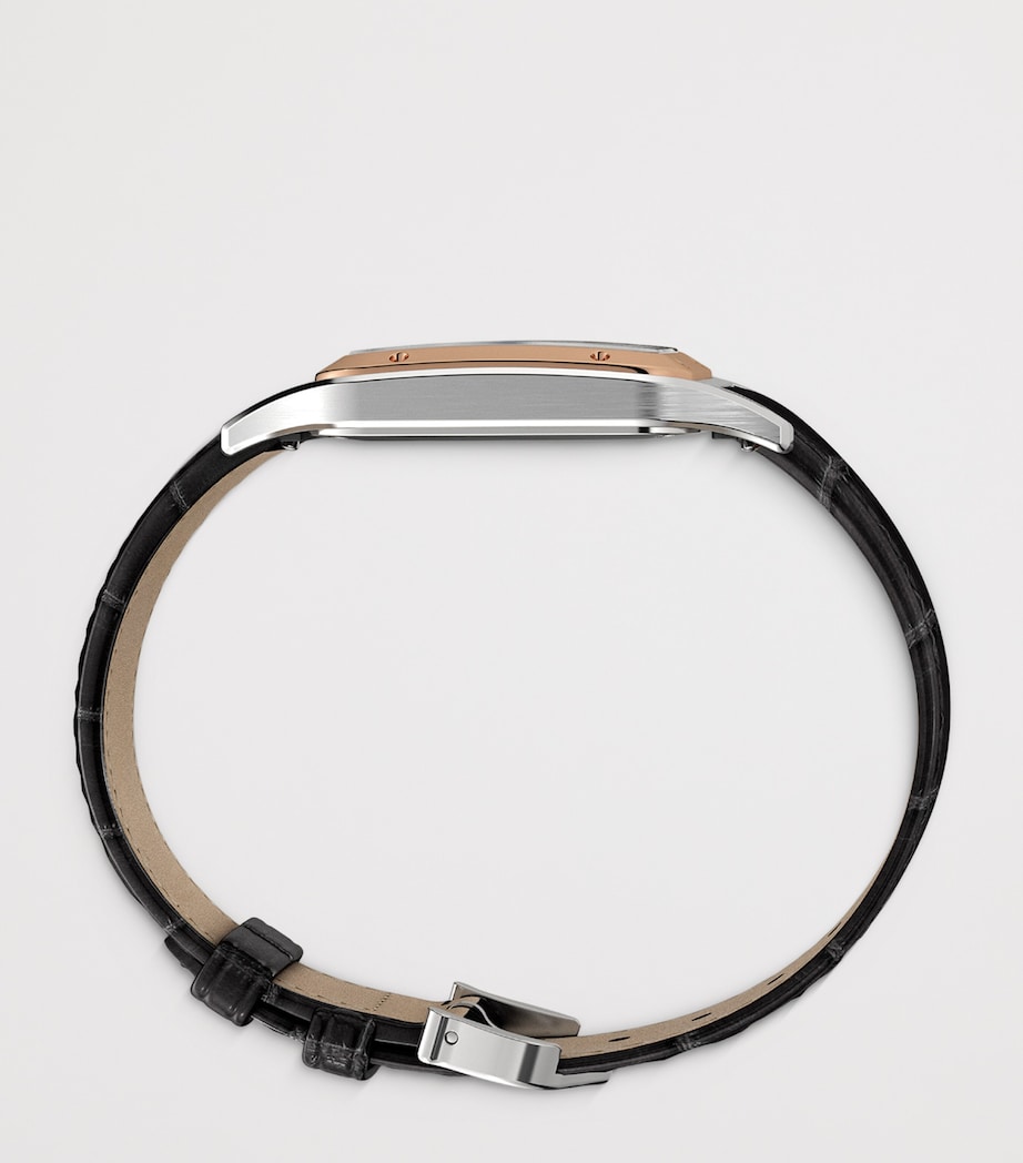 Large Rose Gold and Sapphire Santos-Dumont Watch 31.4mm ROSE GOLD Image 5