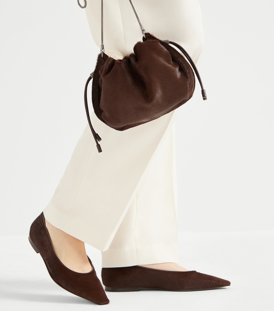 Mini Calf Hair Mellow Bucket Bag C4398 Image 3