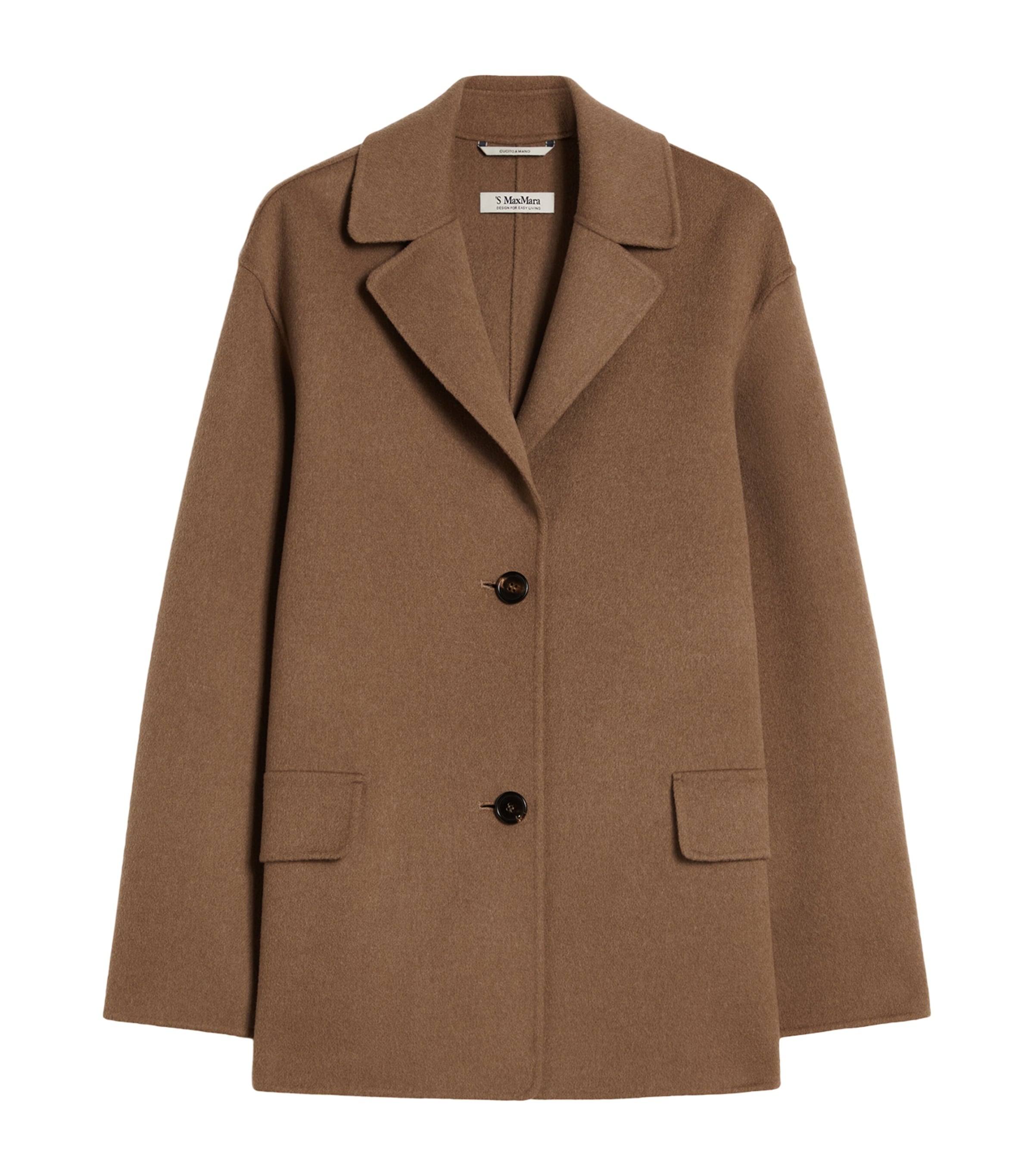 Virgin Wool Single-Breasted Coat CAMEL Image 1
