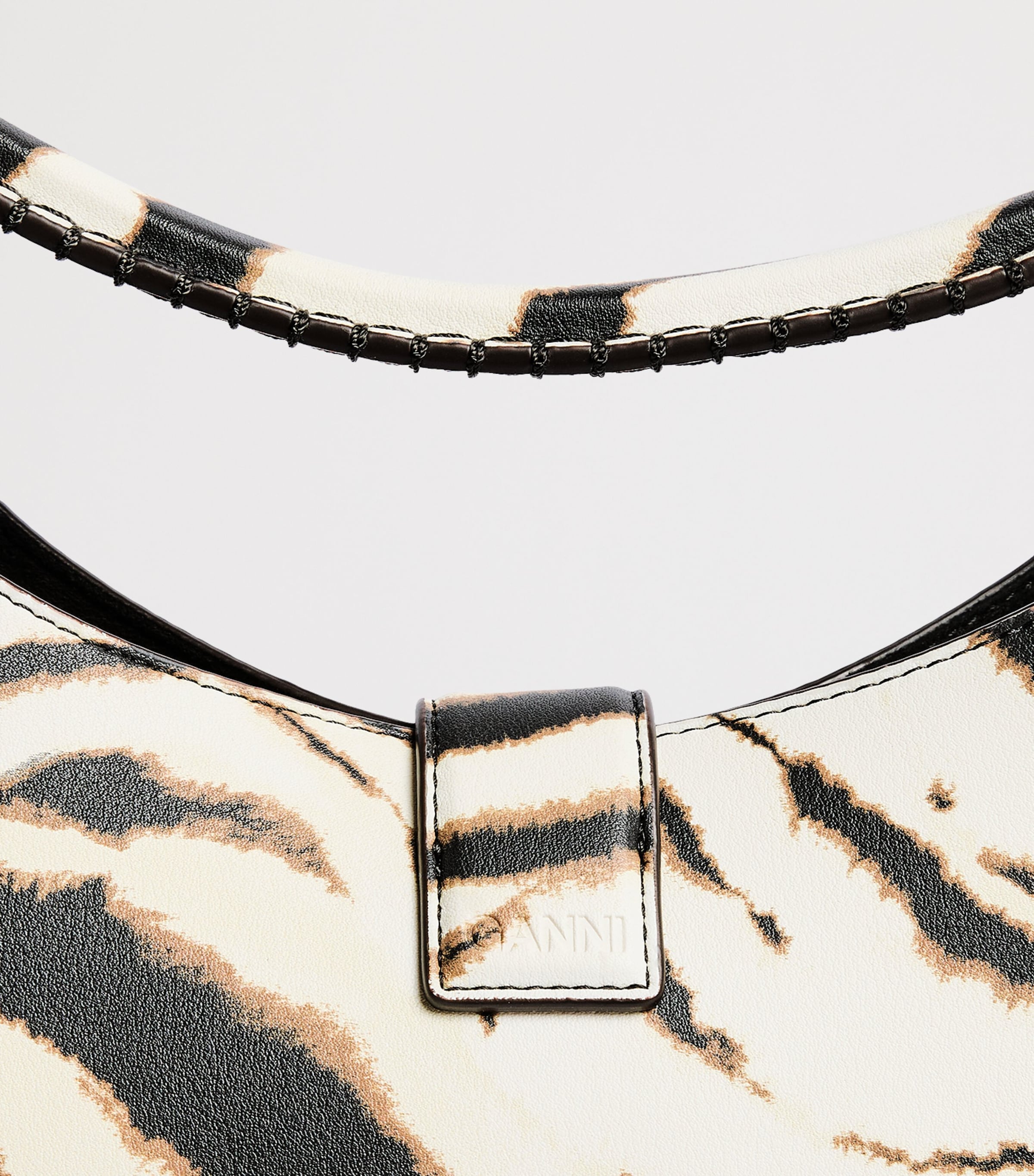 GANNI Small Zebra Kat Shoulder Bag Egret Image 6
