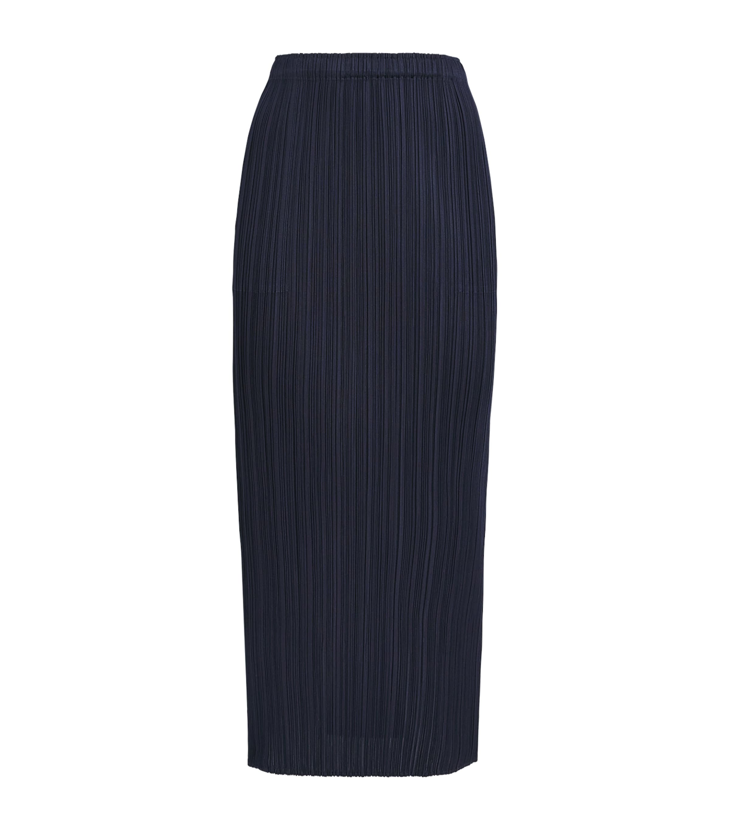 Issey Miyake New Colorful Basics 4 Midi Skirt In Navy