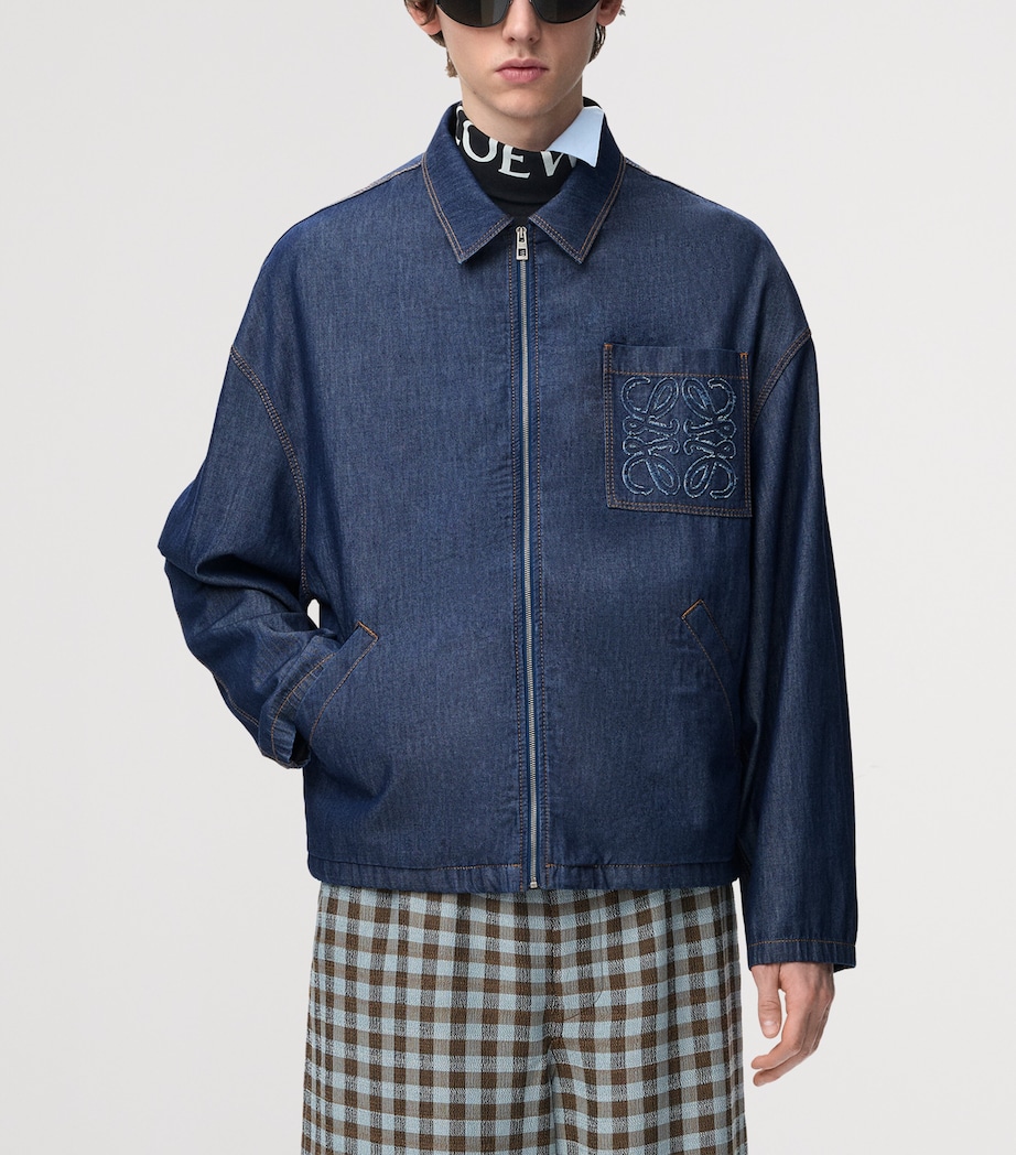 LOEWE Mens Anagram Denim Jacket Denim Blue Image 3