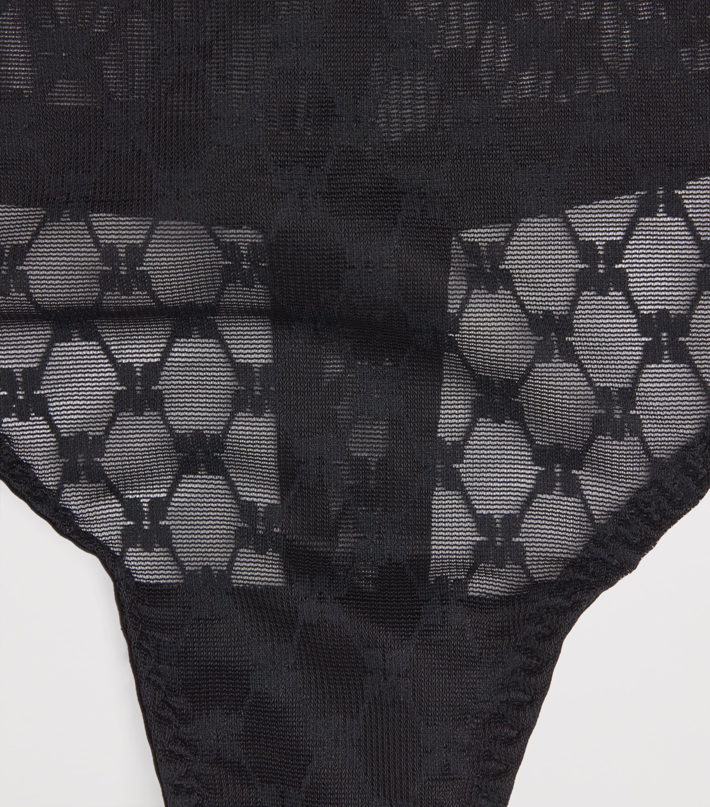 Simone Perele Womens Lace Plume High-Waist Thong Black Image 4