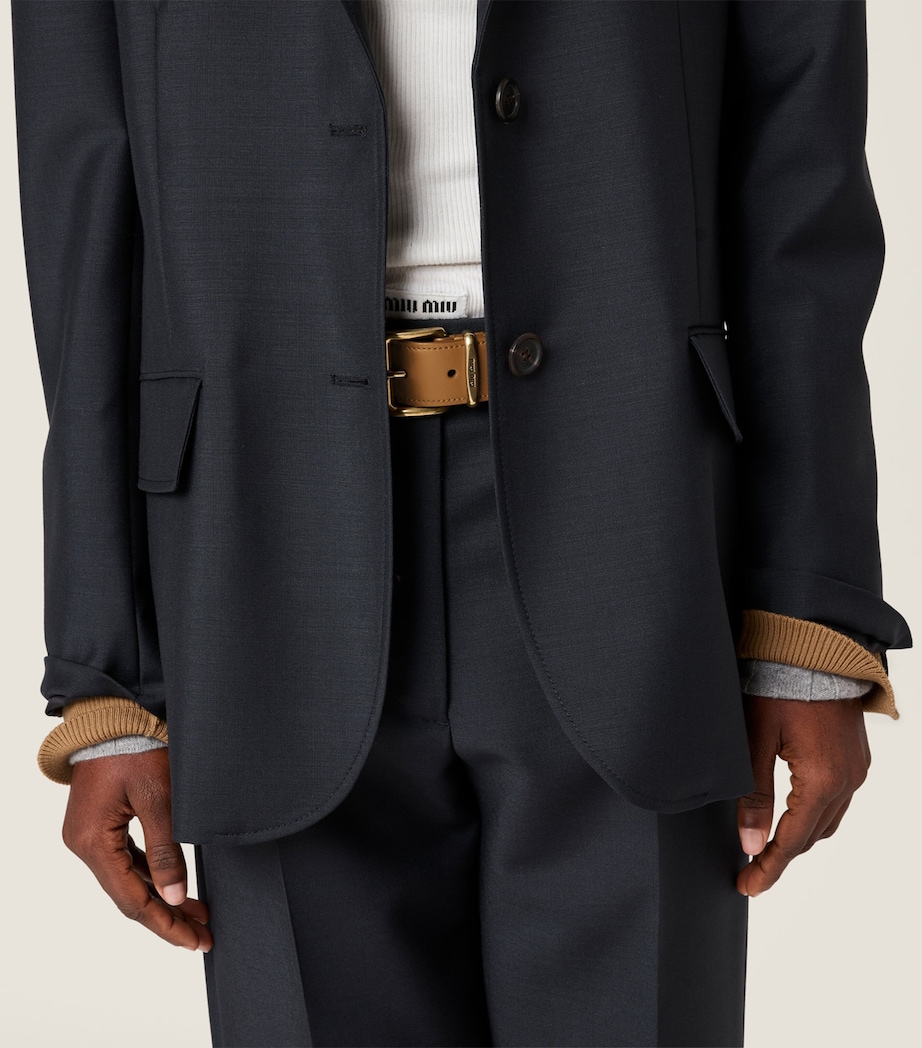 Miu Miu Womens Mohair-Wool Blazer Image 5
