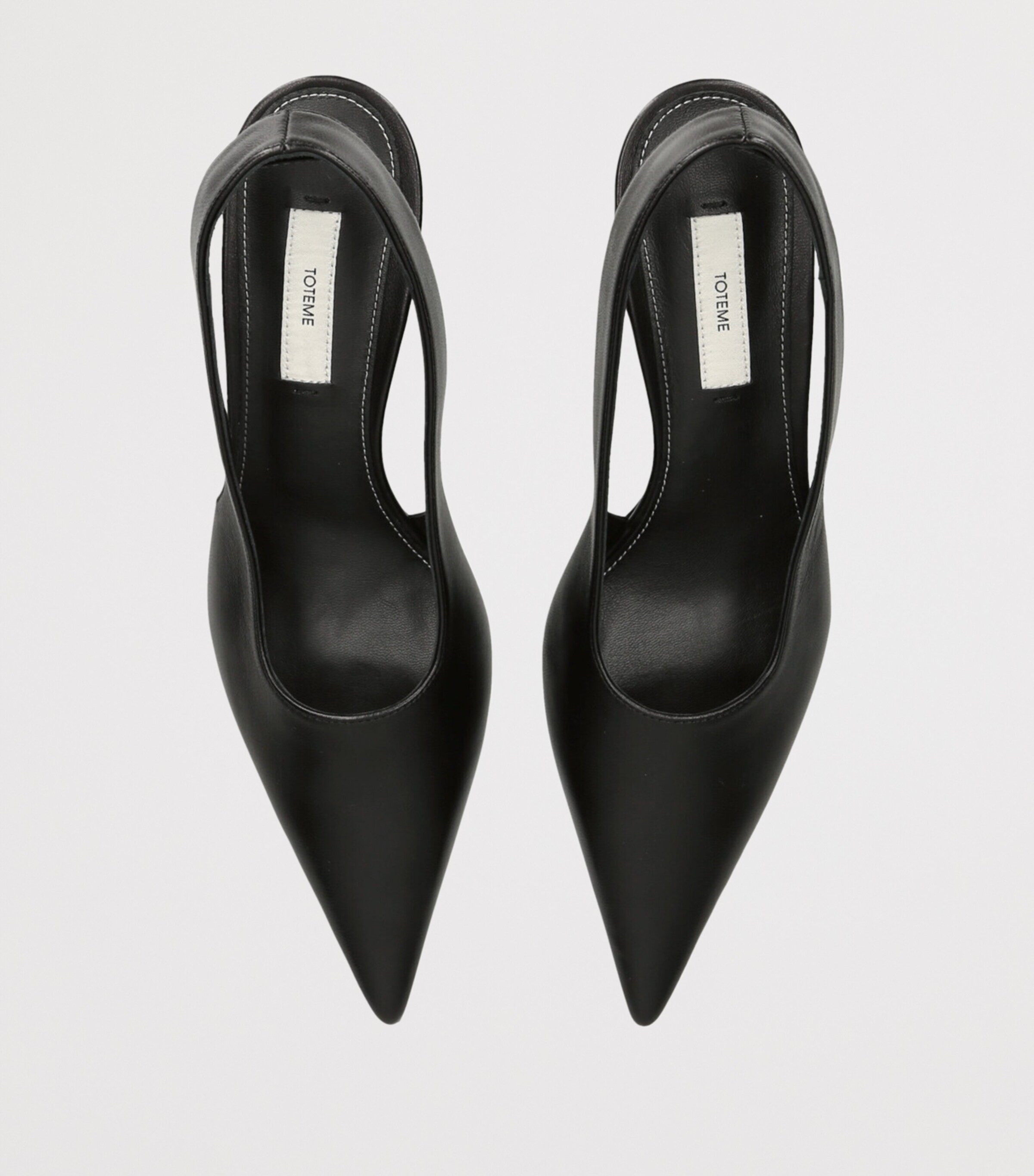 Toteme Leather Classic Slingback Heels 55 Black Image 4