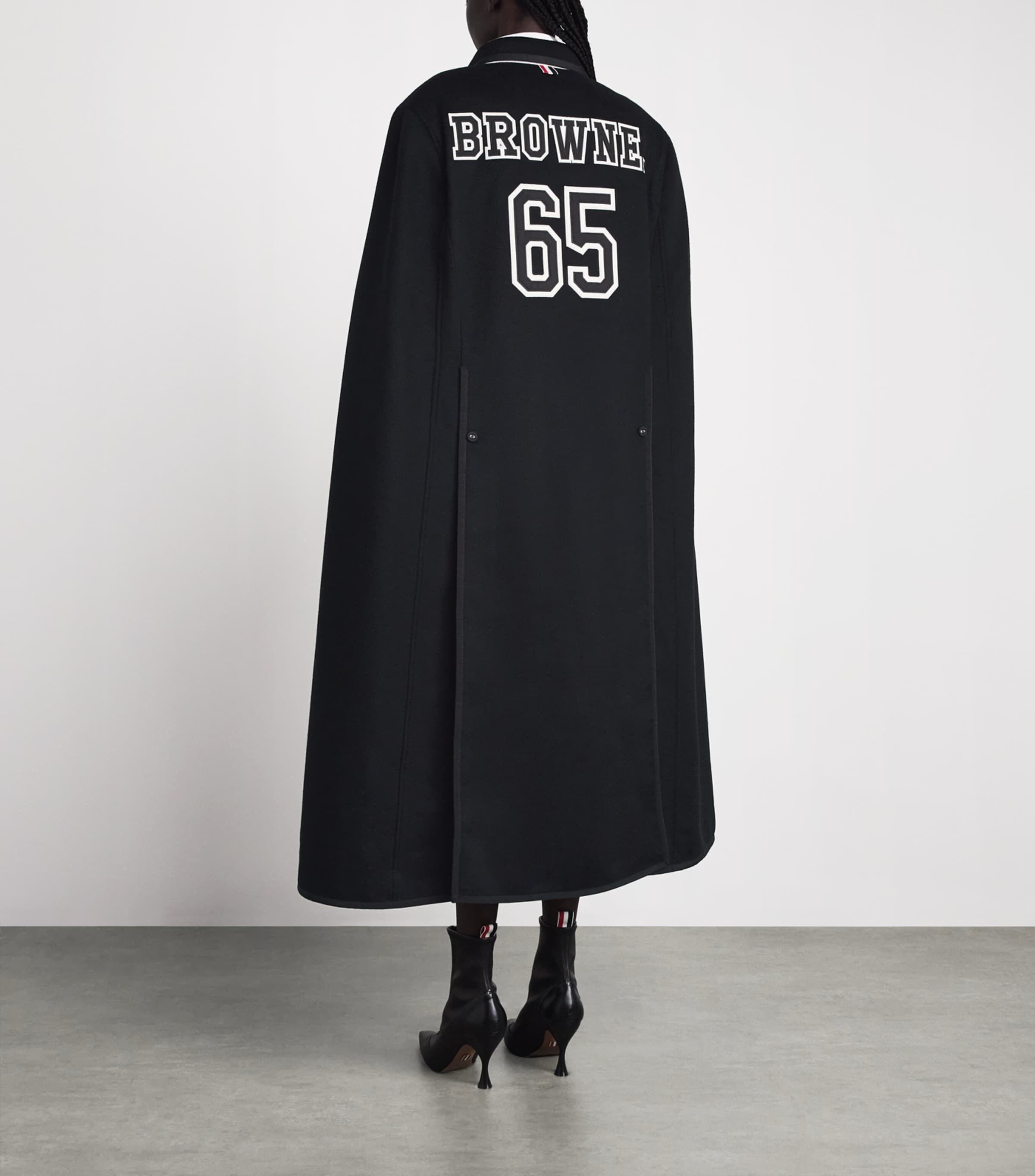 Thom Browne Womens Cashmere Browne 65 Chesterfield Cape Black Image 5