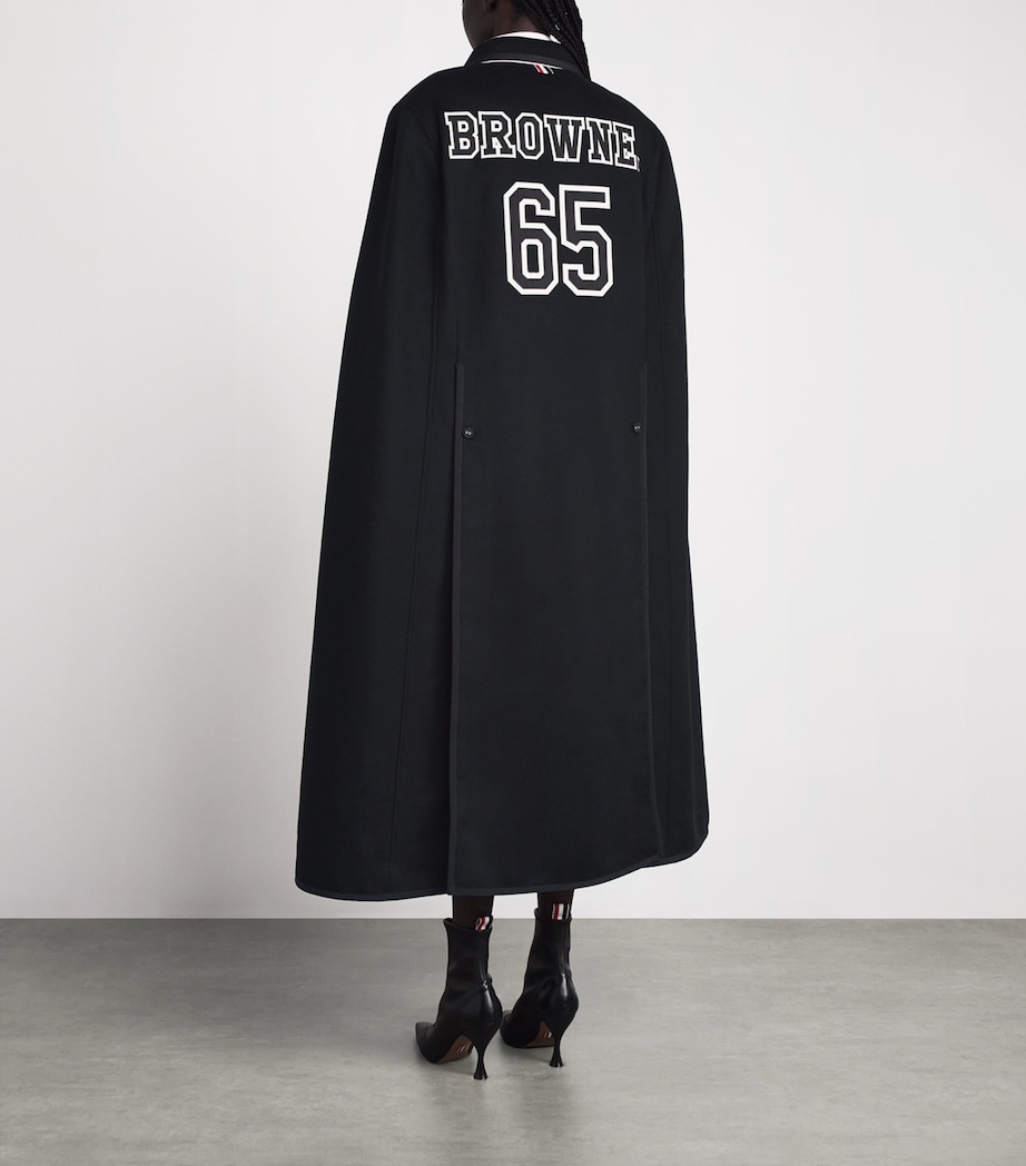 Thom Browne Womens Cashmere Browne 65 Chesterfield Cape Black Image 5
