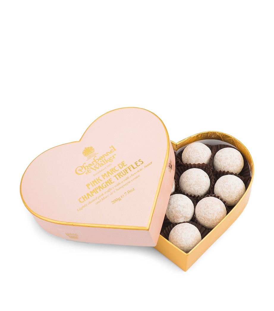 Pink Marc de Champagne Truffles Pink Heart (200g) NO COLOUR Image 1