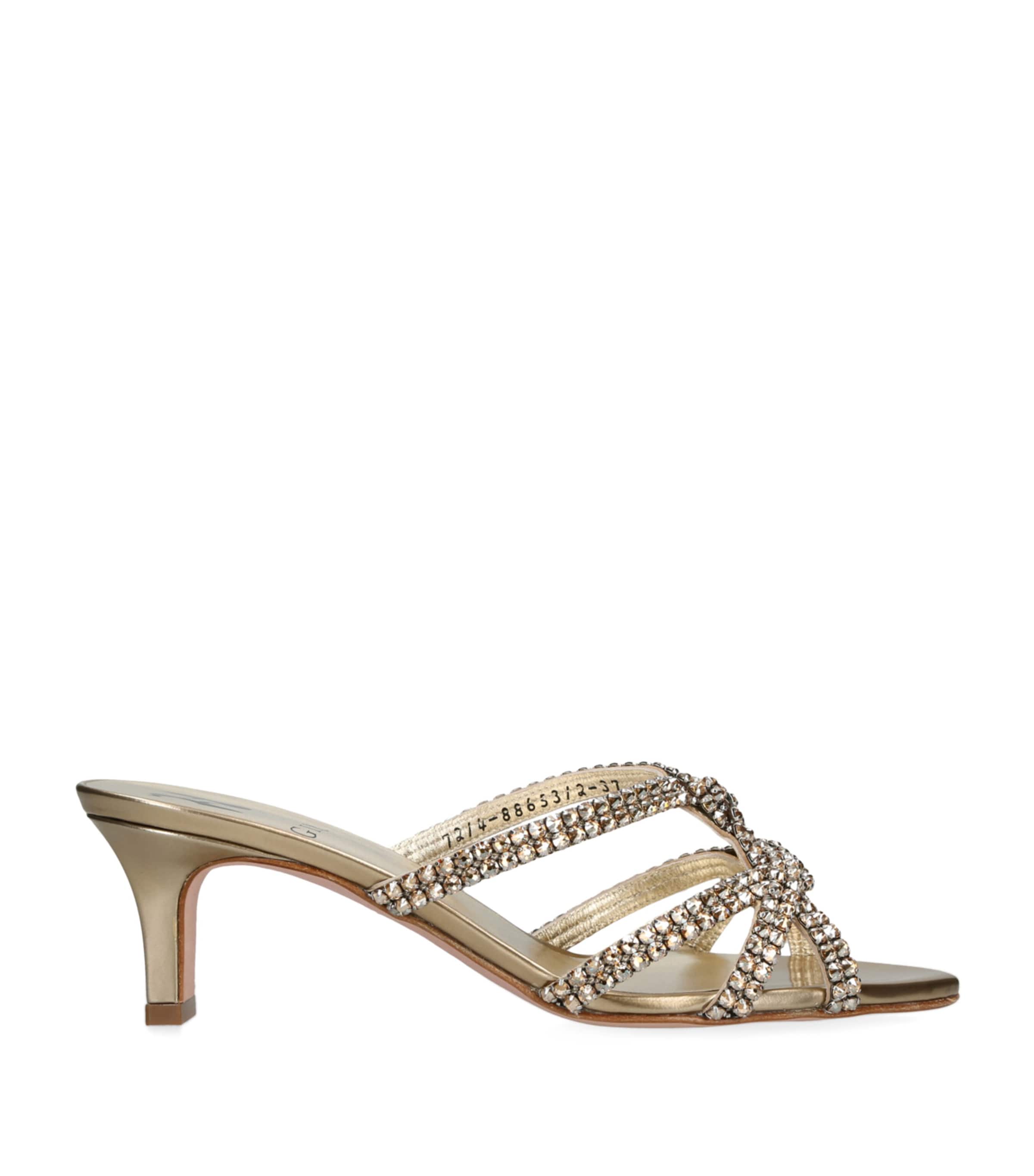 Gina Leather Montpellier Heeled Mules 50 In Gold