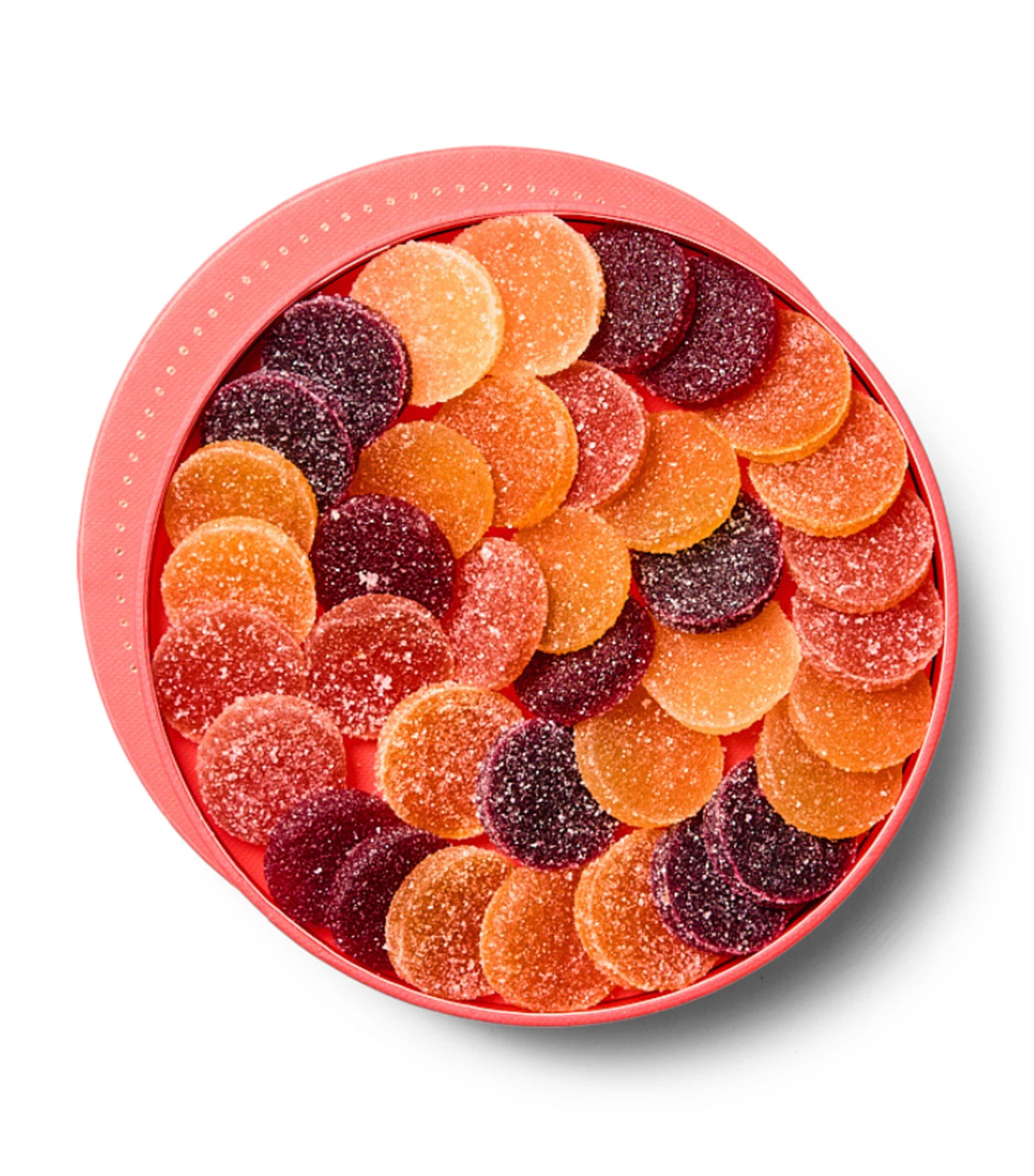 Louis Fouquet 32-Piece Fuit Jellies Round Box (250g) White