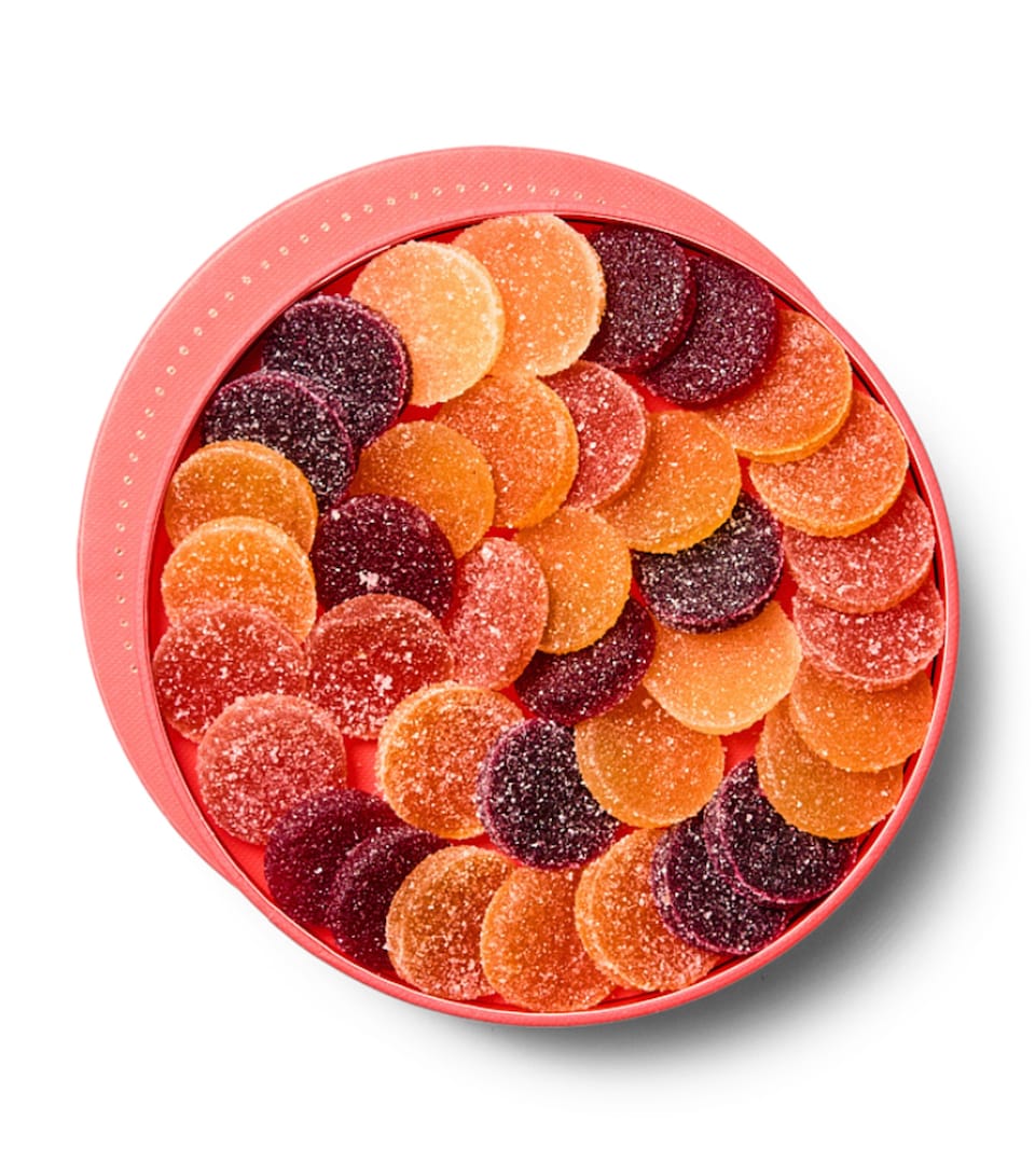 Louis Fouquet 32-Piece Fuit Jellies Round Box (250g) White