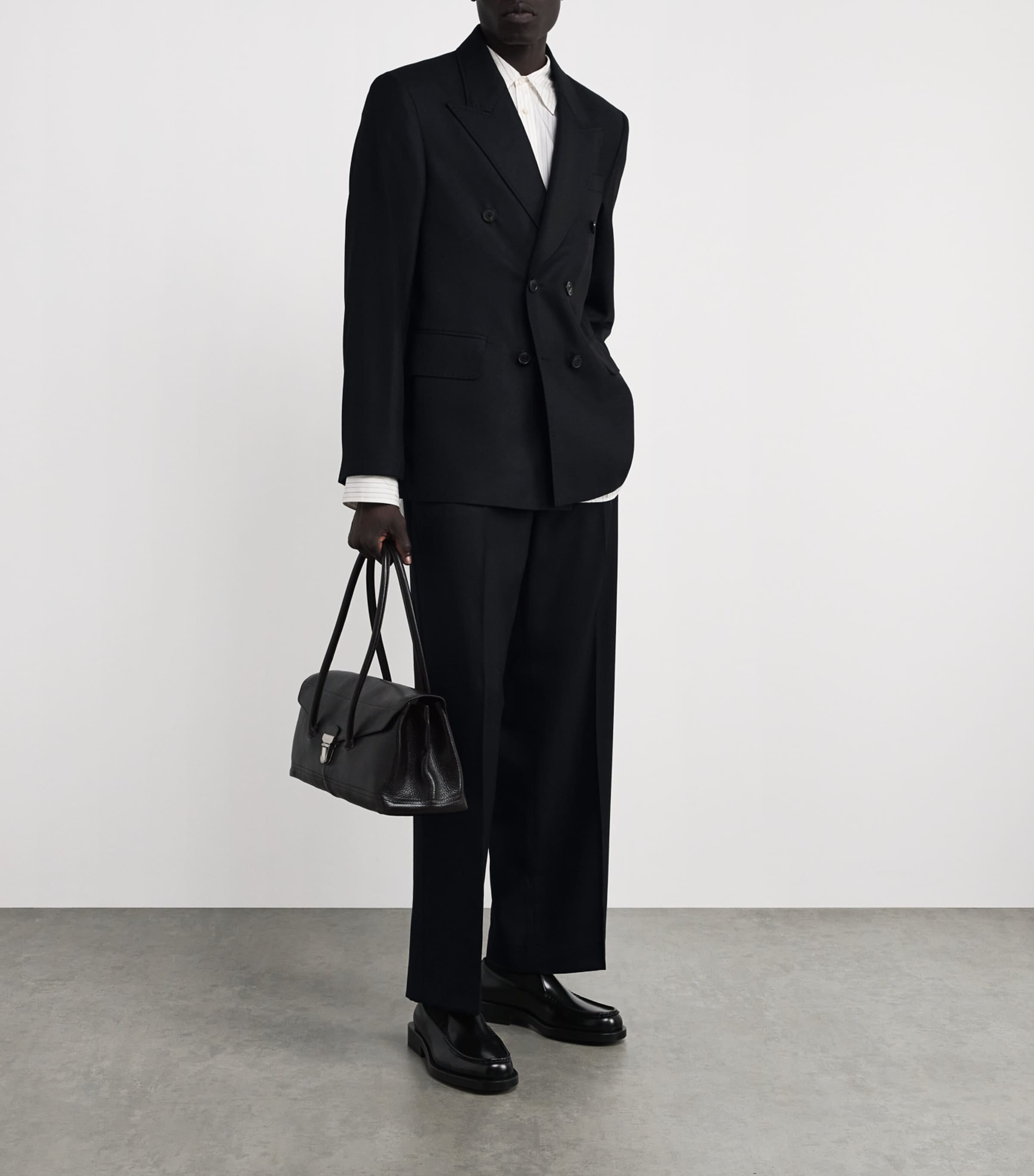 Wool Unconstructed Blazer BLACK PANAMA WOOL Image 2