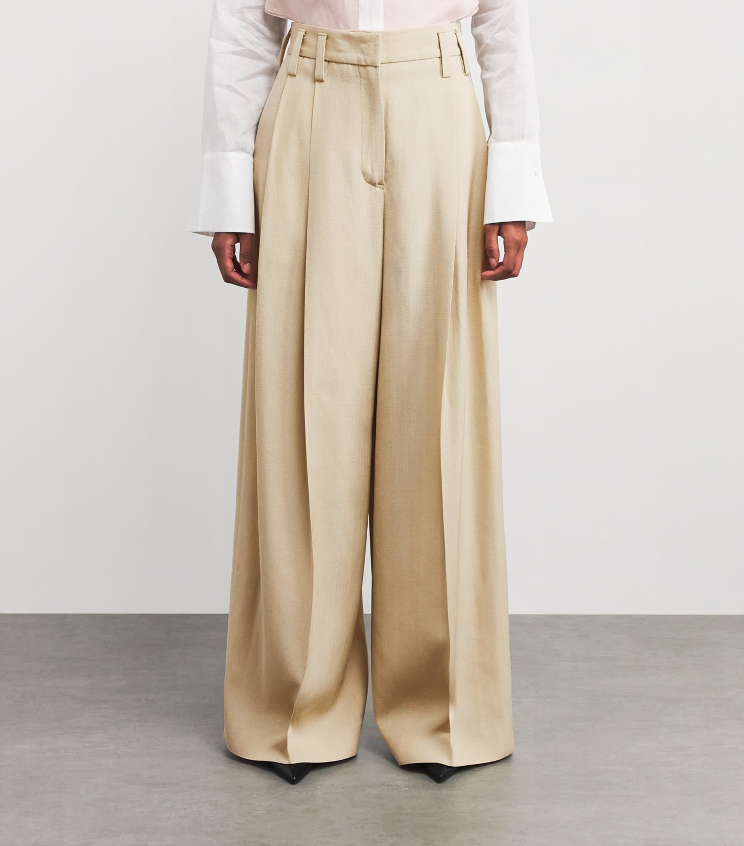 Jil Sander Pleated Wide-Leg Trousers | Harrods UK