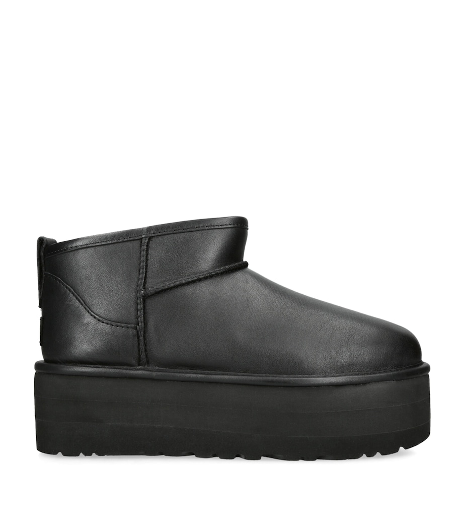 Leather Classic Mini Platform Boots BLACK Image 1