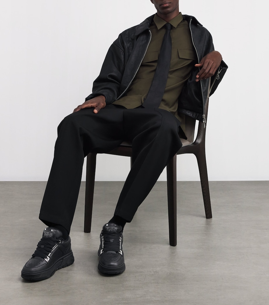 Leather MA-1 Sneakers BLACK Image 2