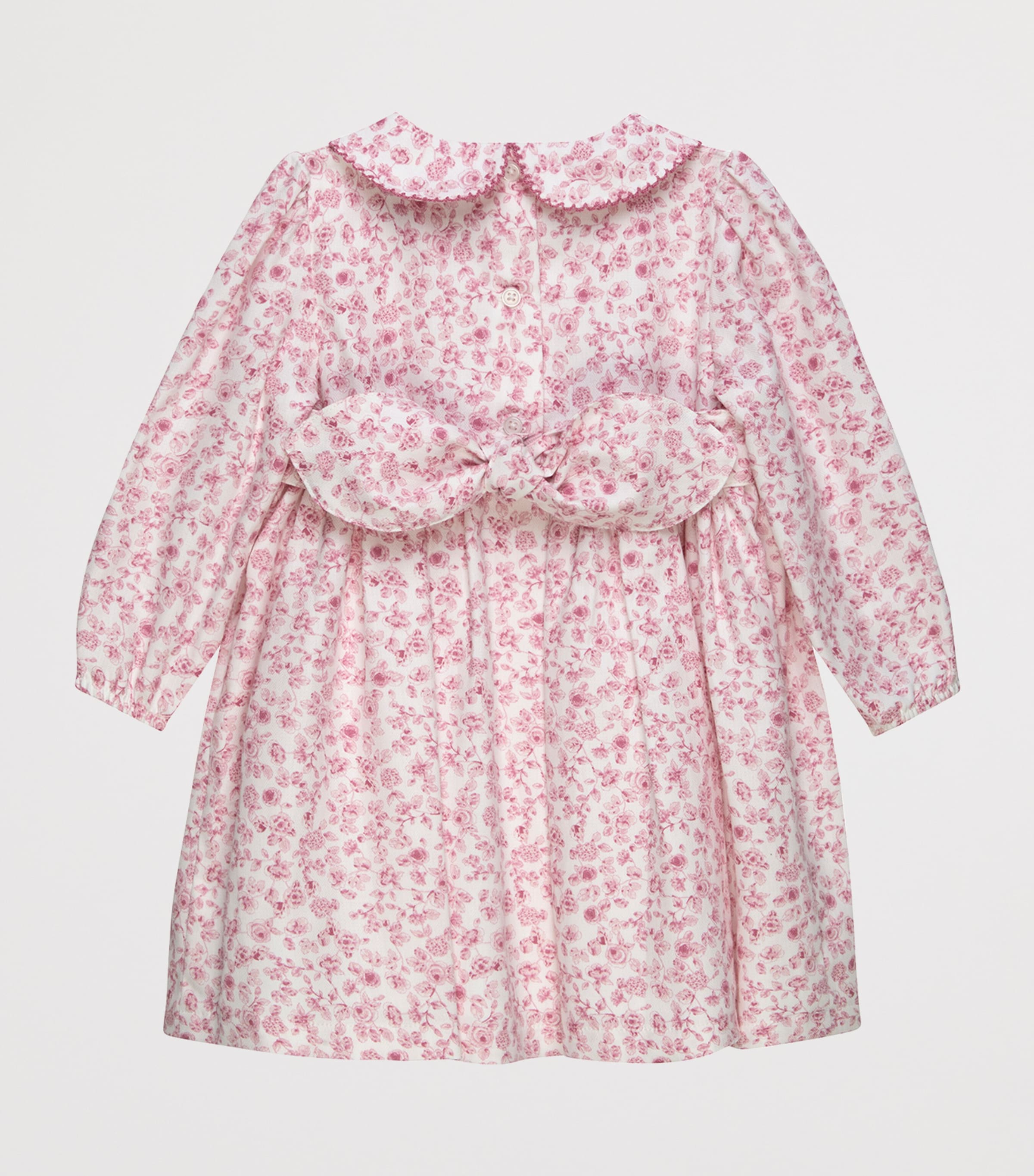 Trotters Cotton Floral Print Edie Dress (6-24 Months) Pink Image 2