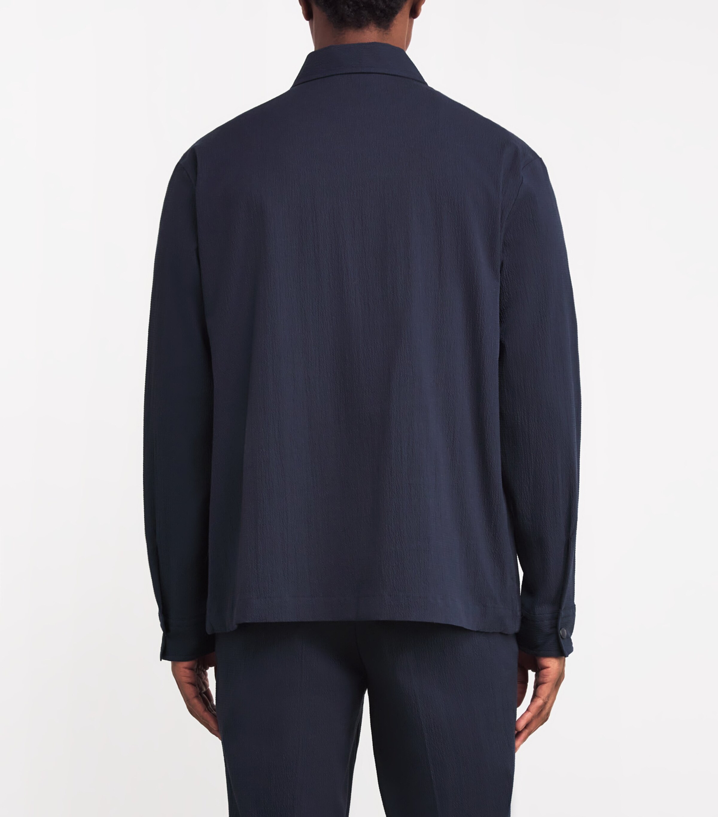 Seersucker Celian Overshirt JL NAVY-6855 Image 4
