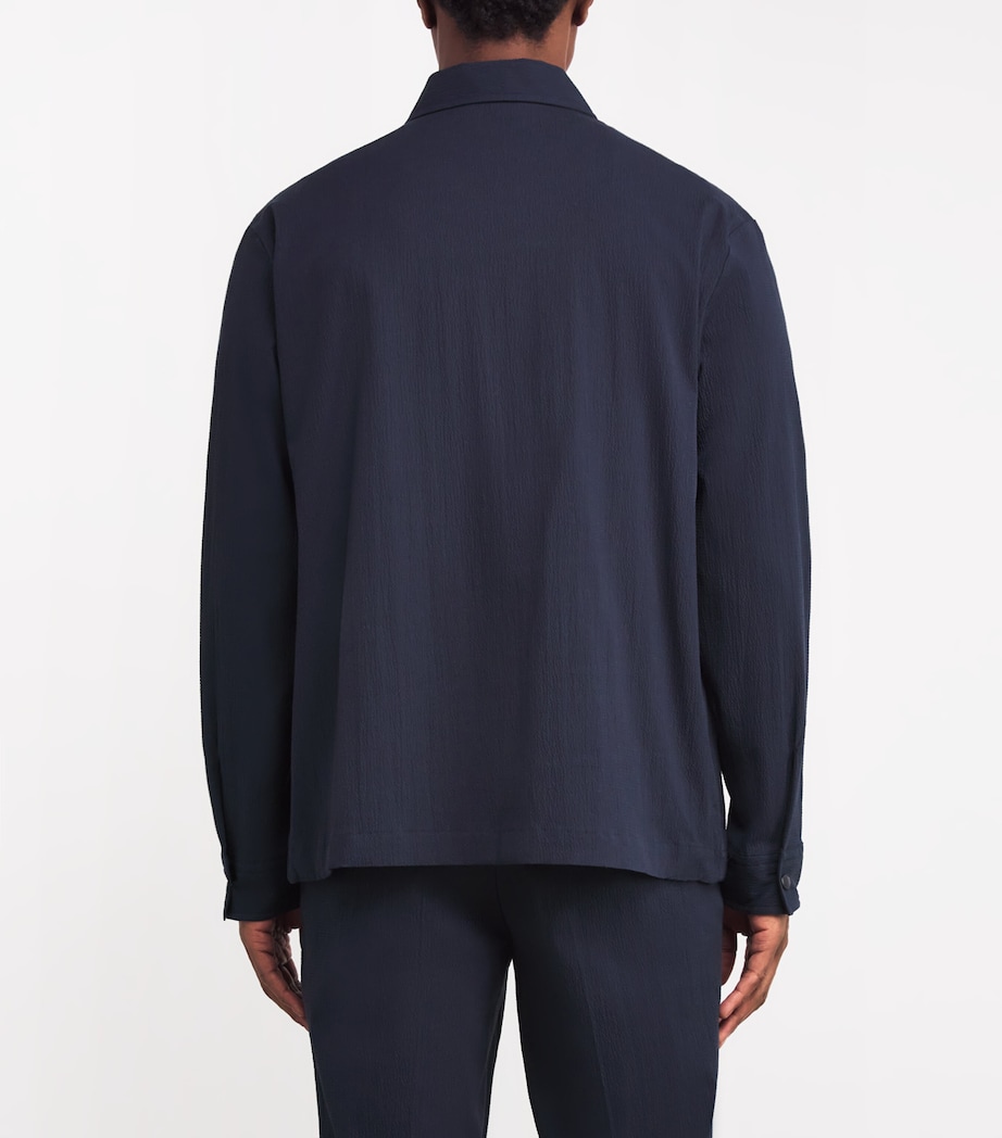 Seersucker Celian Overshirt JL NAVY-6855 Image 4