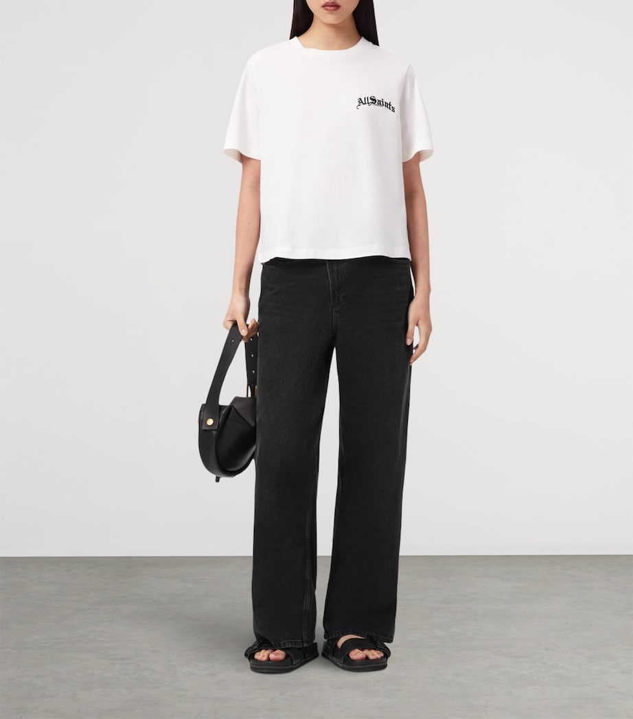 AllSaints Womens Organic Cotton Logo Lisa T-Shirt Chalk White Image 6