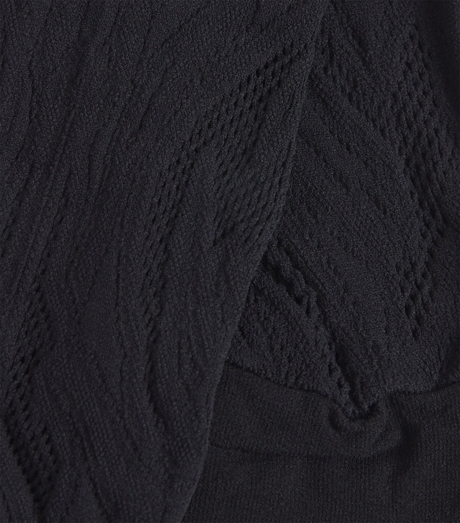 Net Rose Knee-High Socks 7005 BLACK Image 2