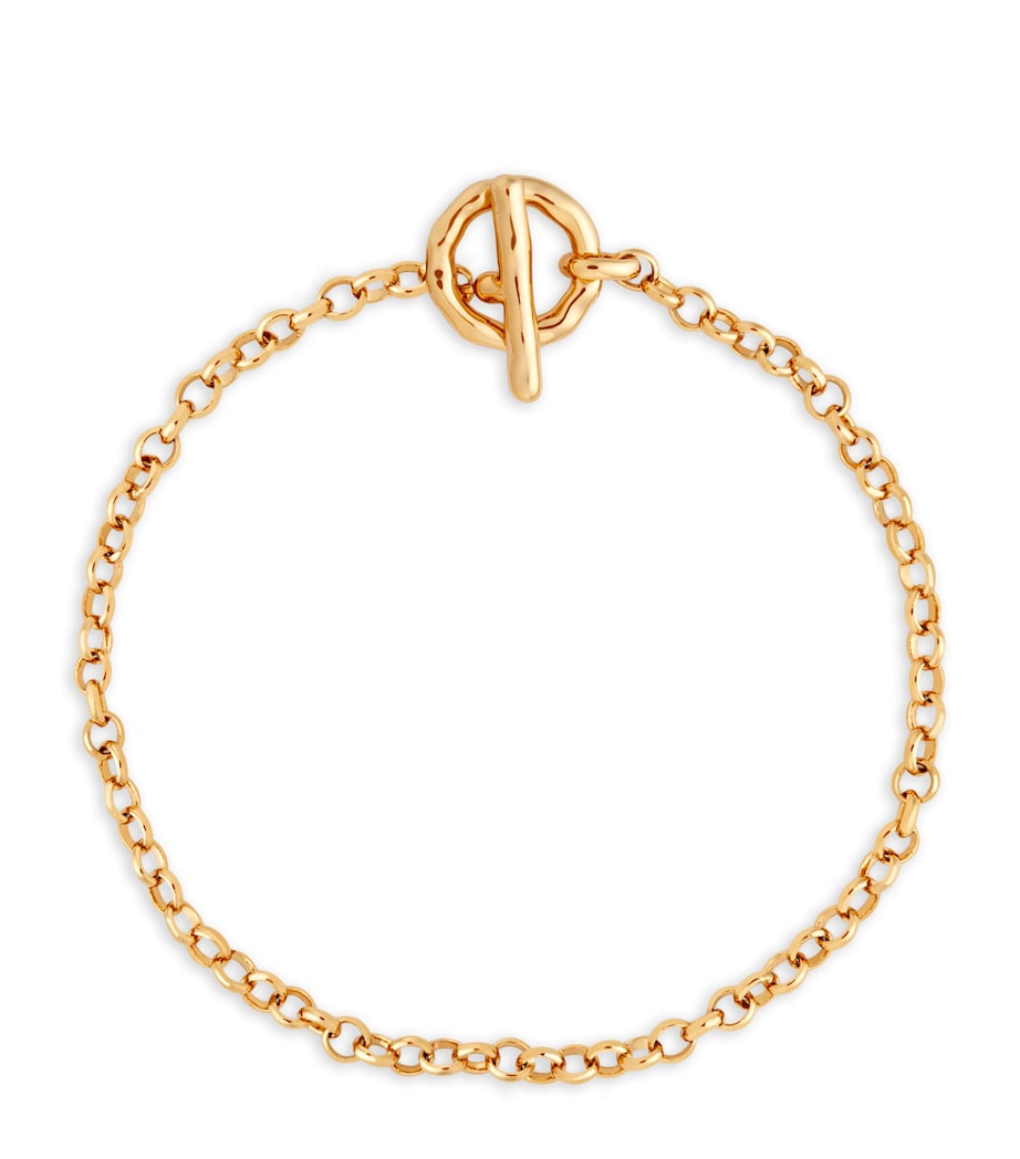 Astrid & Miyu Gold-Plated T-Bar Rolo Chain Bracelet Gold Image 1