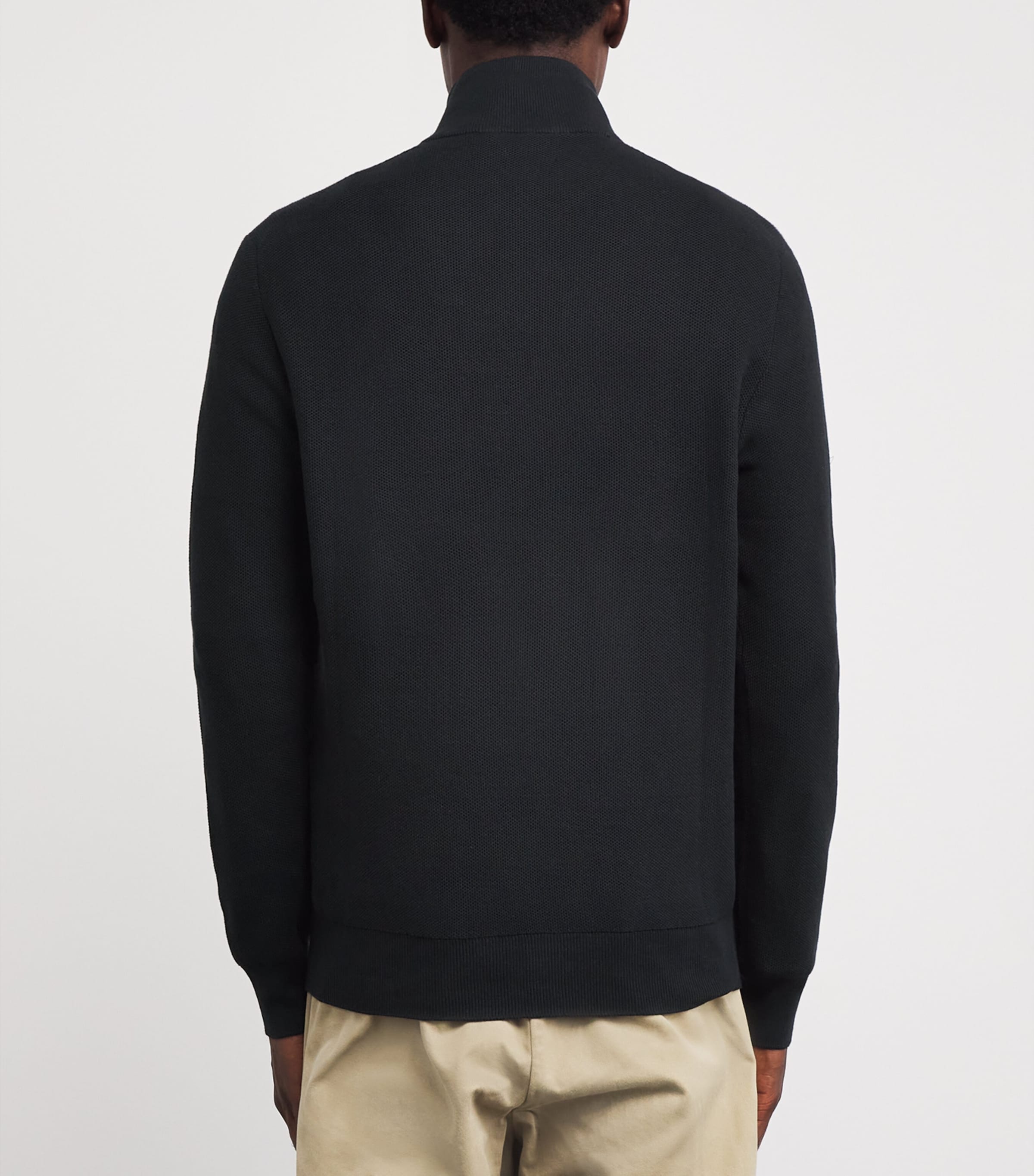 Cotton Half-Zip Sweater BLACK Image 4