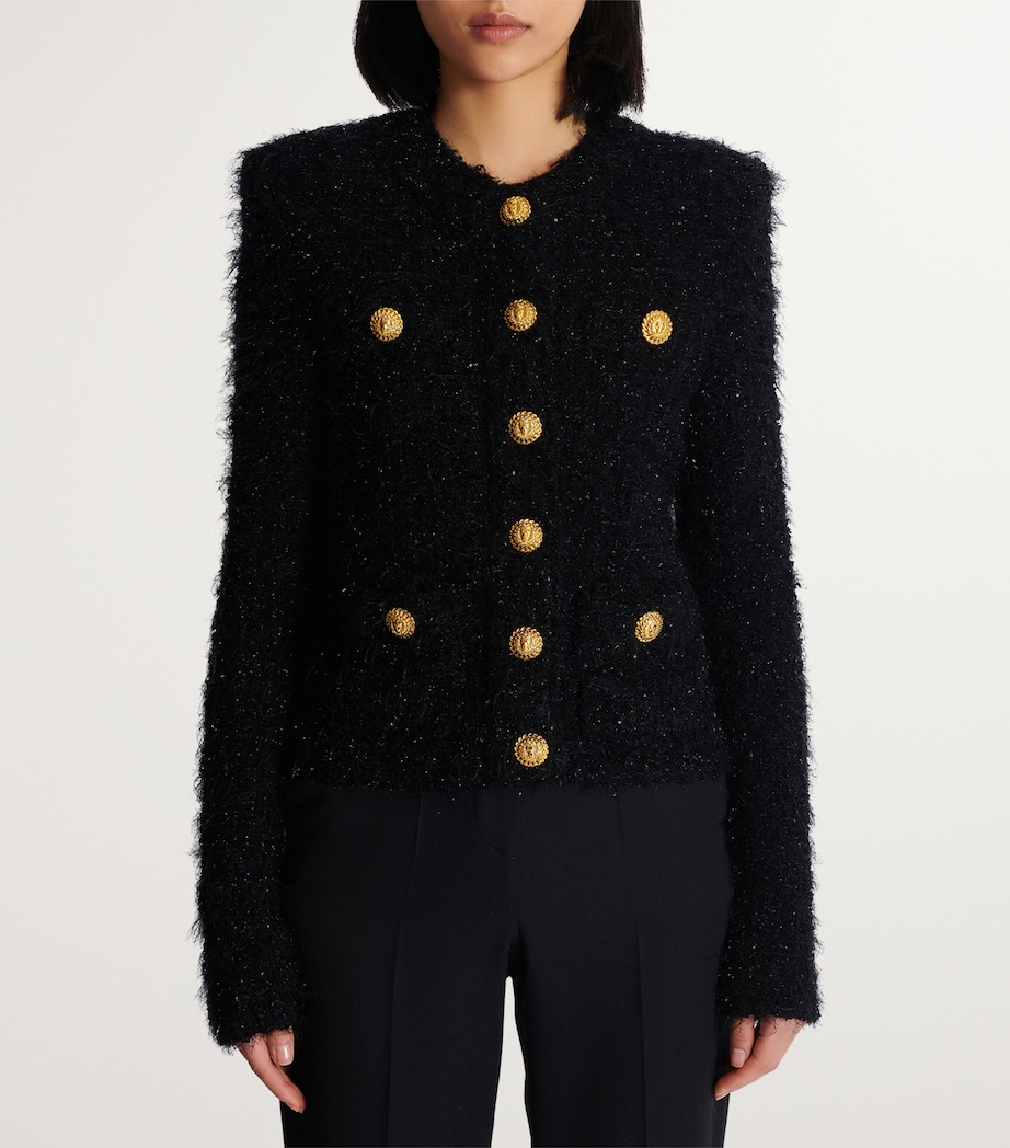 Tweed Buttoned Jacket 0PA NOIR Image 4