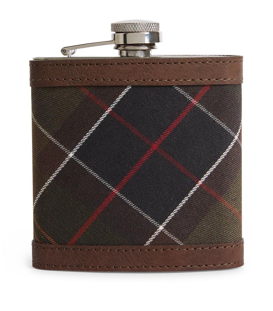 Tartan Hip Flask (175ml) DK BROWN Image 1