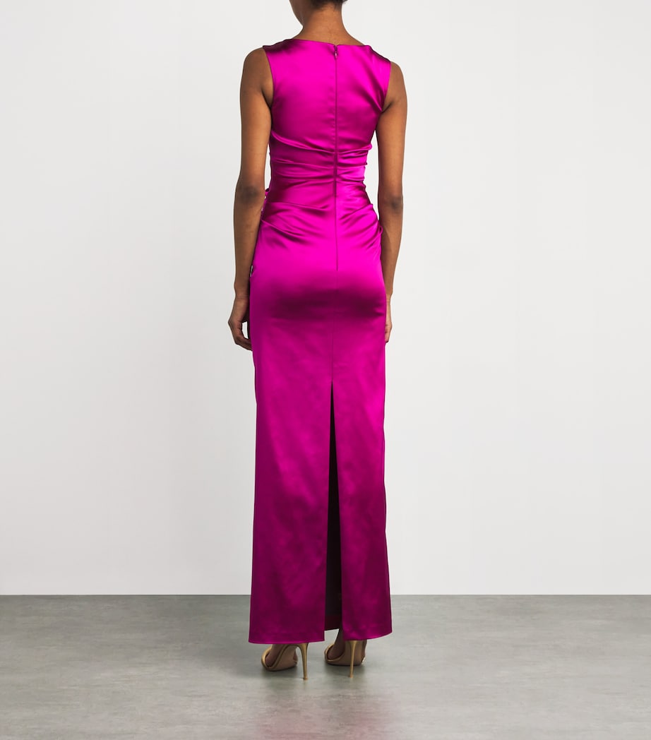 Duchesse Satin Ruched Maxi Dress RAZZMATAZZ Image 3