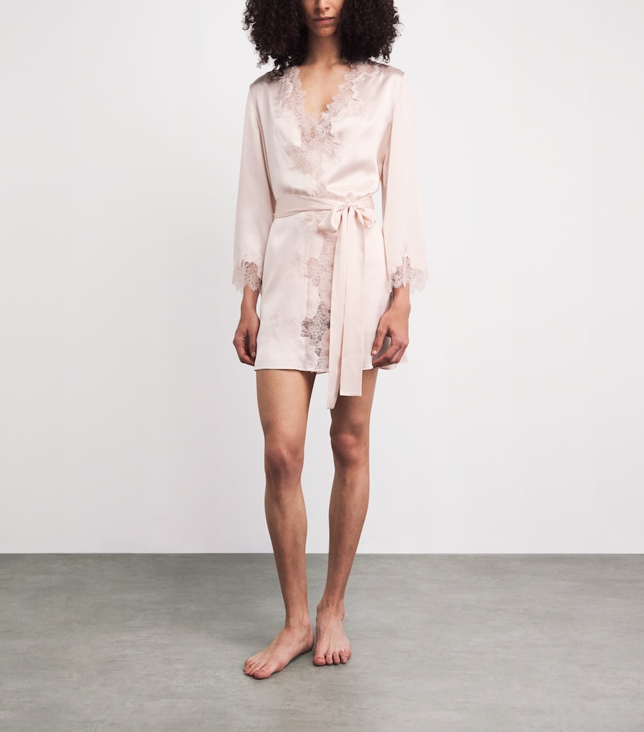 Gilda & Pearl Womens Silk In Dreams Short Robe Petale Image 2