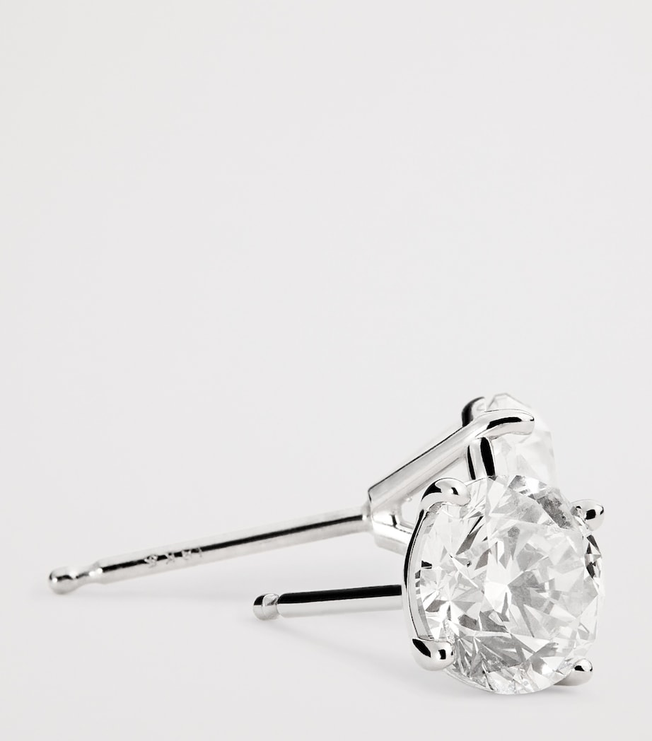 White Gold and Diamond Stud Earrings (1.90ctw) WHITE GOLD Image 5
