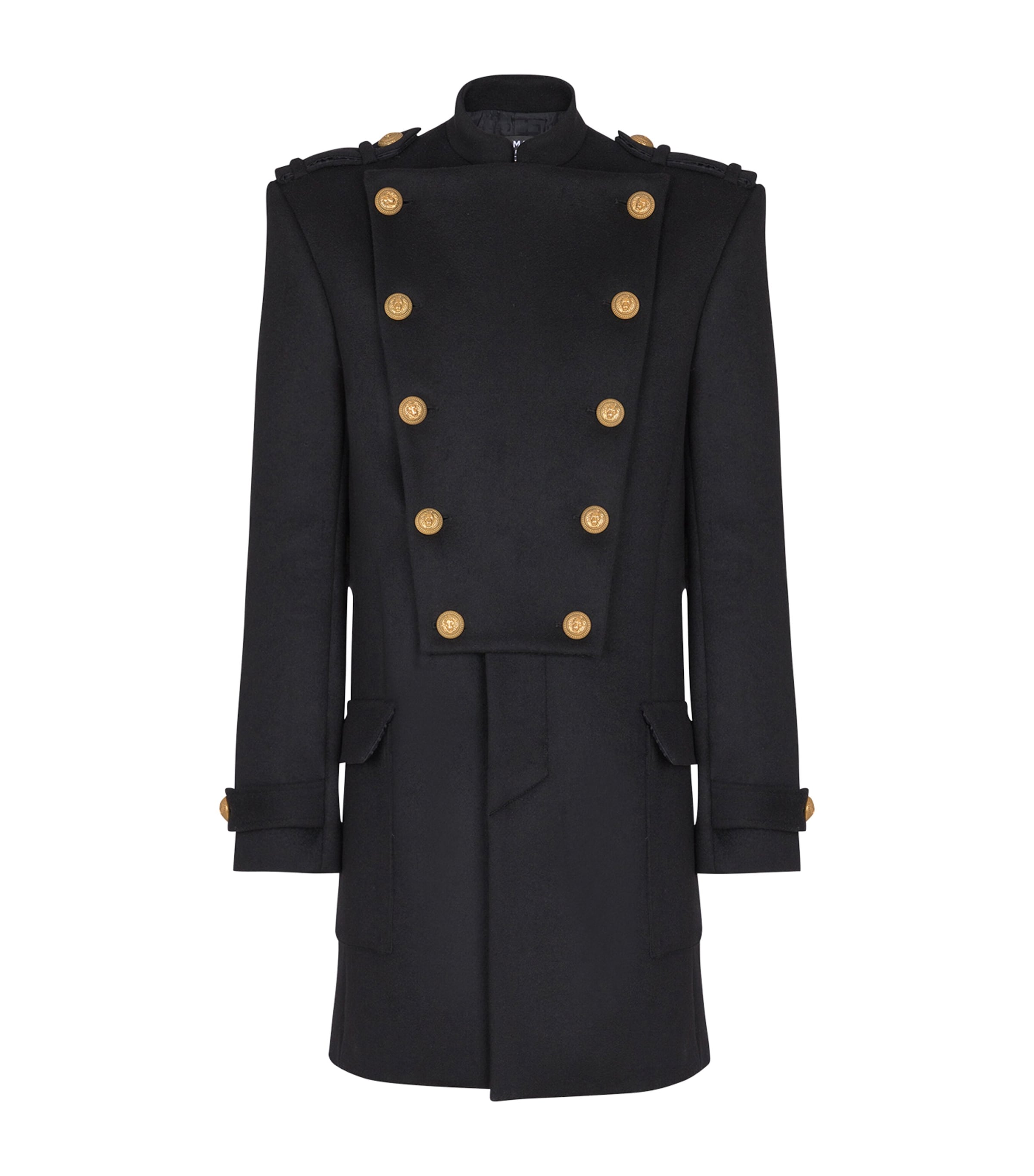 Balmain Wool-Cashmere Military Coat | Harrods UK