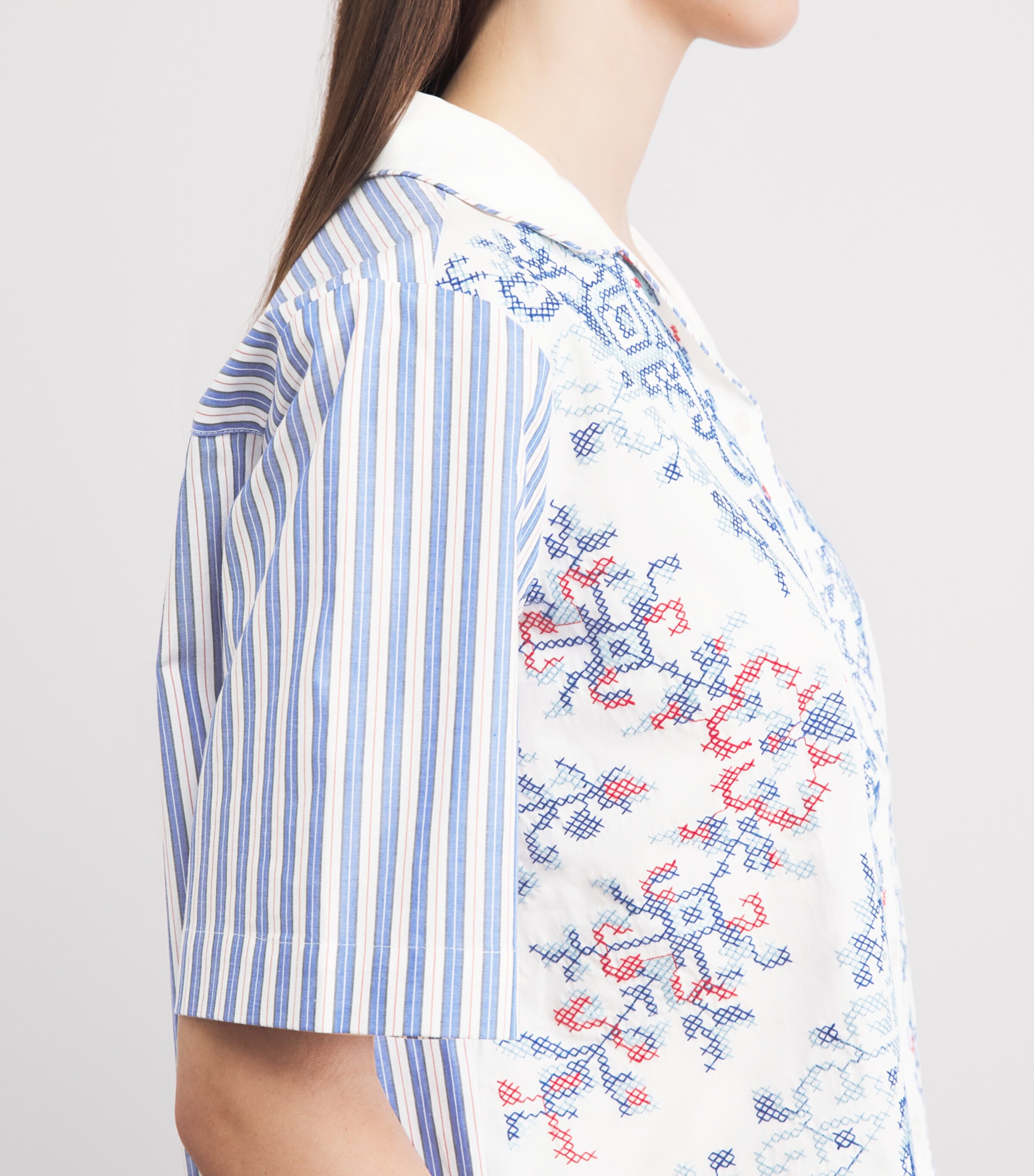 Claudie Pierlot Womens Cotton Embroidered Shirt Multicolored Image 3
