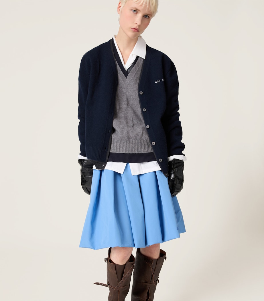 Cashmere-Silk Logo Cardigan F095J Image 4