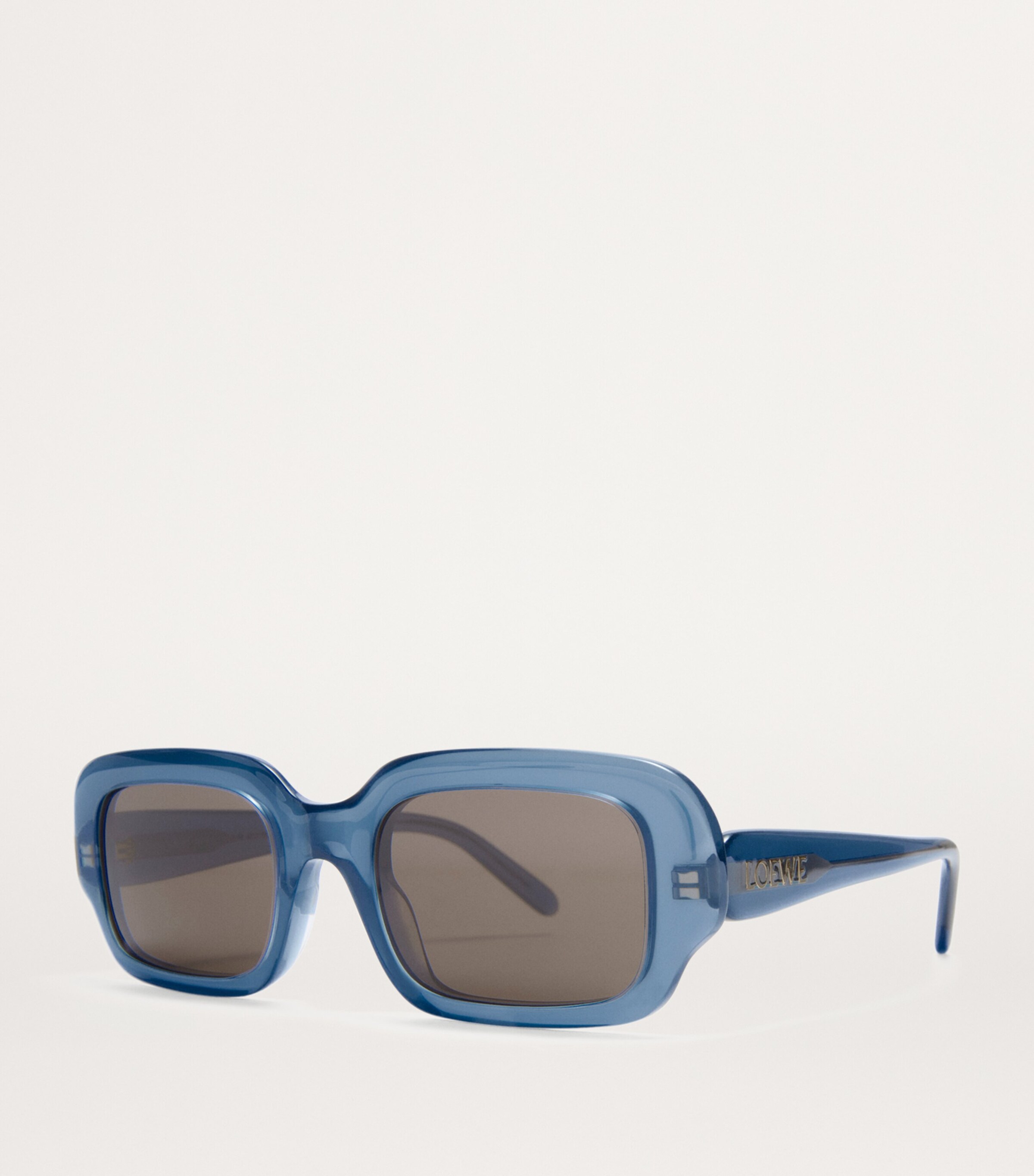 Acetate Rectangular Slim Sunglasses MILKY BLUE Image 2
