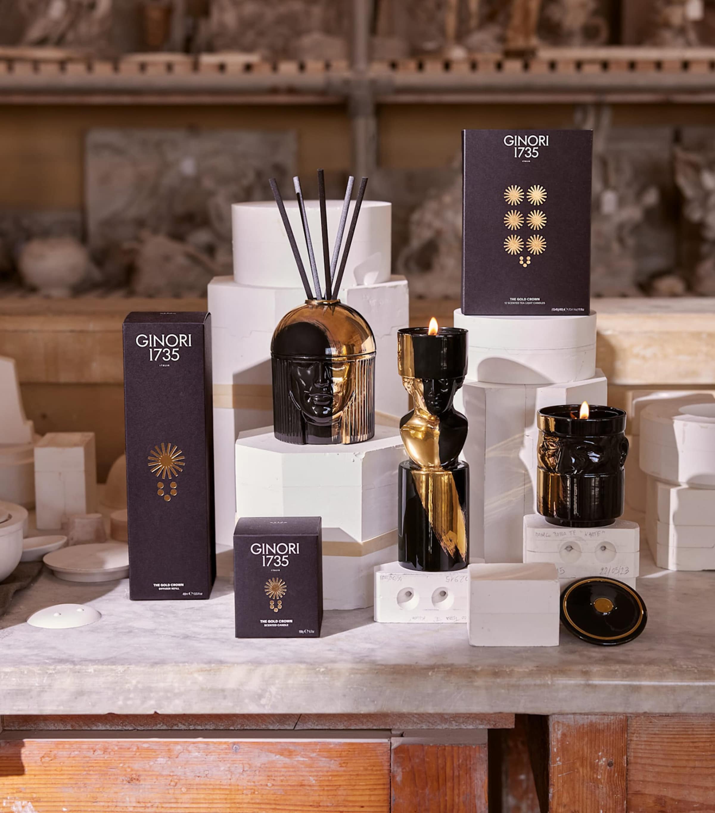 GINORI 1735 The Gold Crown Scented Candle – Refill Image 2