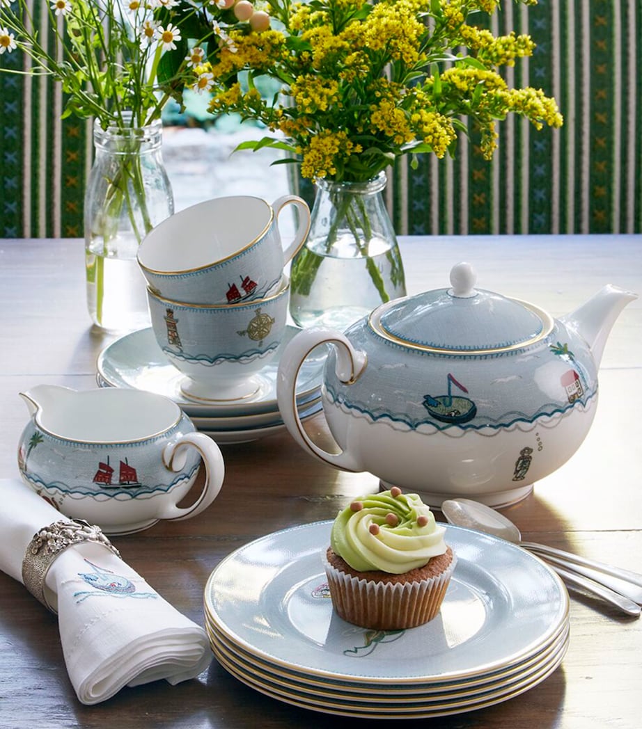 Wedgwood x Kit Kemp Sailor’s Farewell Teacup and Saucer Blue Image 2