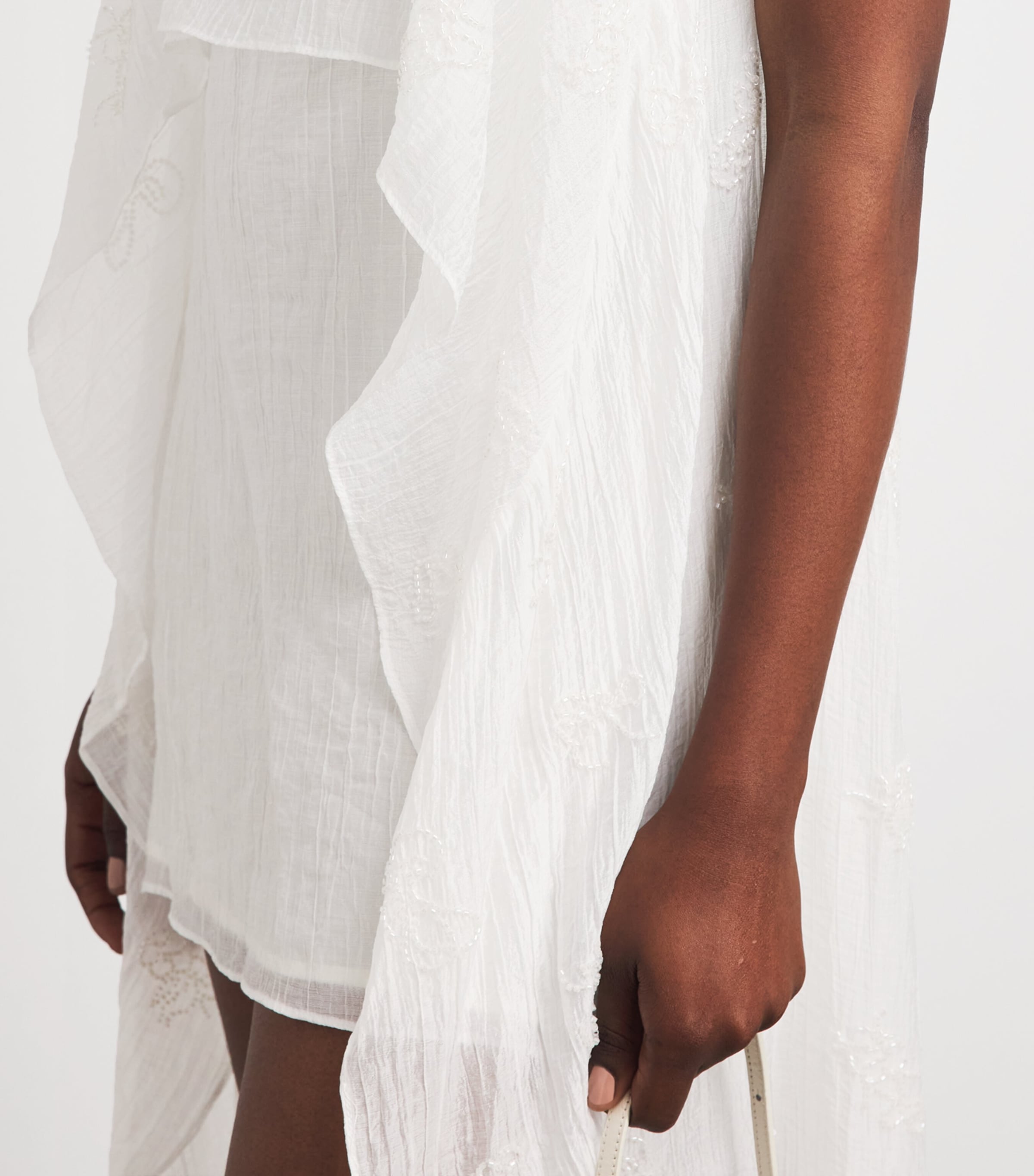 STAUD Womens Embellished Valencia Mini Dress Wht White Image 5