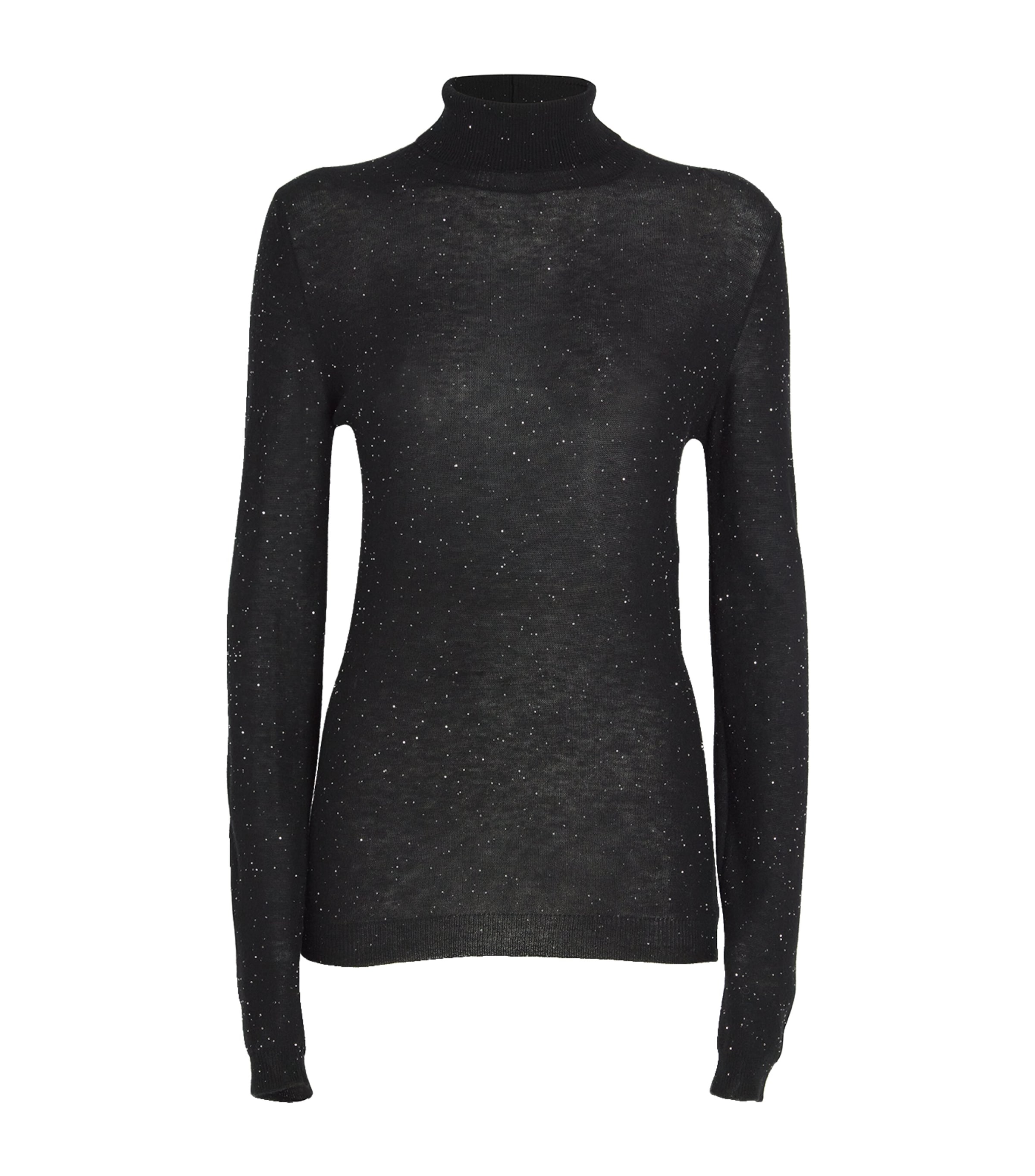 Shop Fabiana Filippi Wool-blend Sequinned Sweater In Black