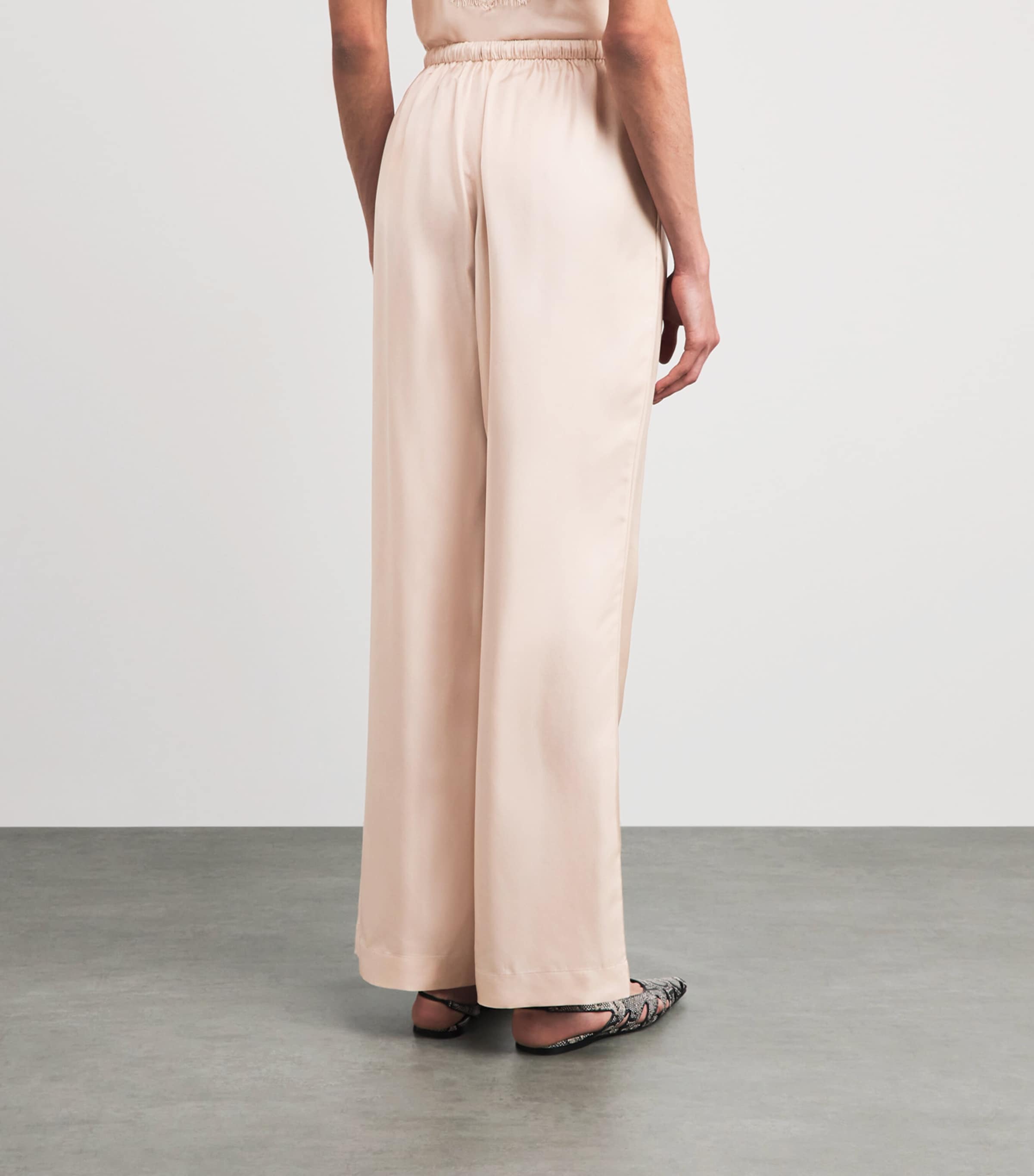 Róhe Womens Silk Relaxed Straight Trousers Rose Image 5