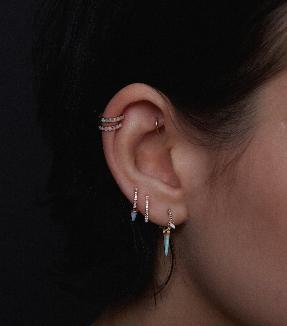 Diamond Eternity Single Hoop Earring (9.5mm) ROSE GOLD Image 2