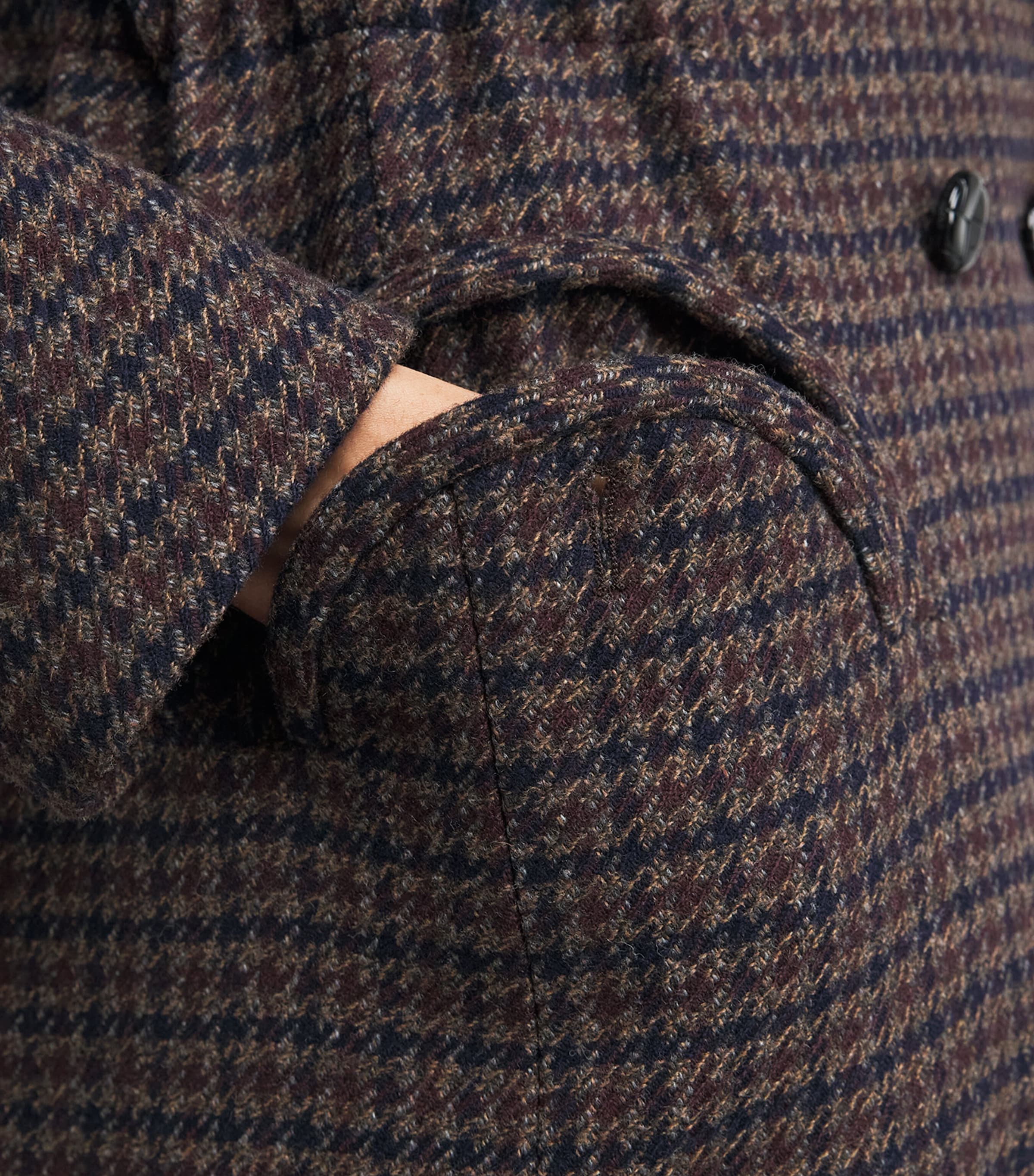 Houndstooth Mikado Anyway Coat 0001  BROWN Image 7